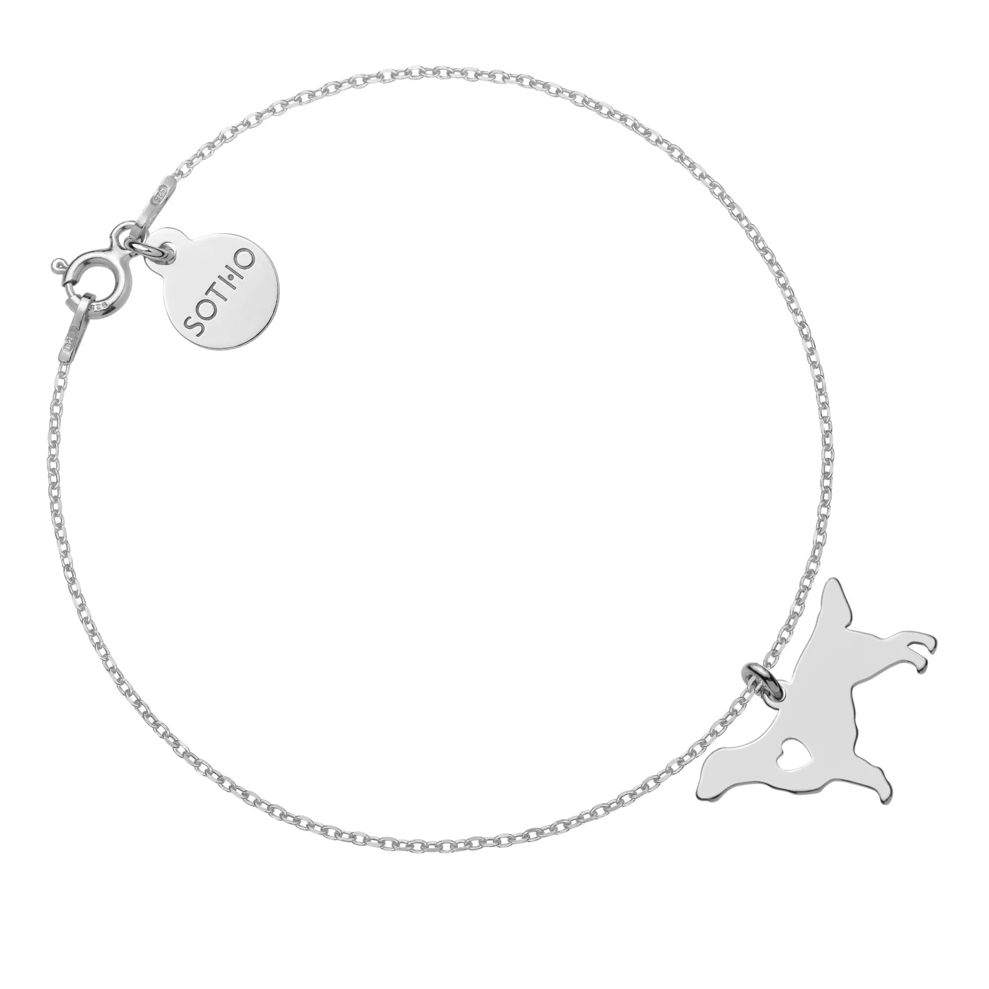 Srebrna bransoletka z psem rasy flat coated retriever