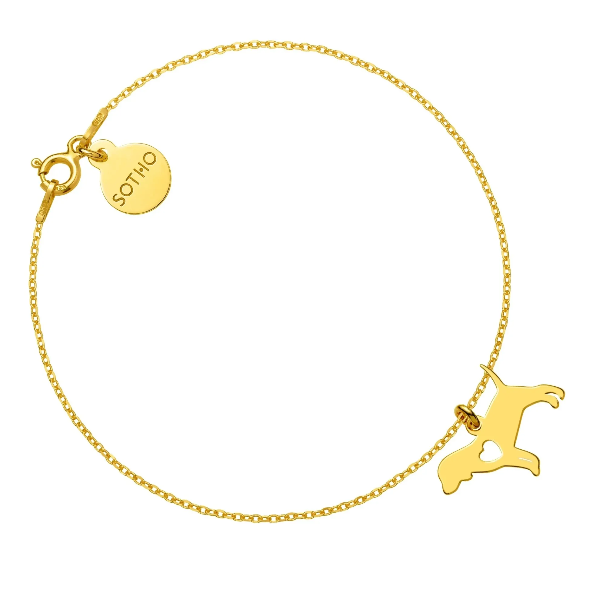 Złota bransoletka z psem rasy beagle