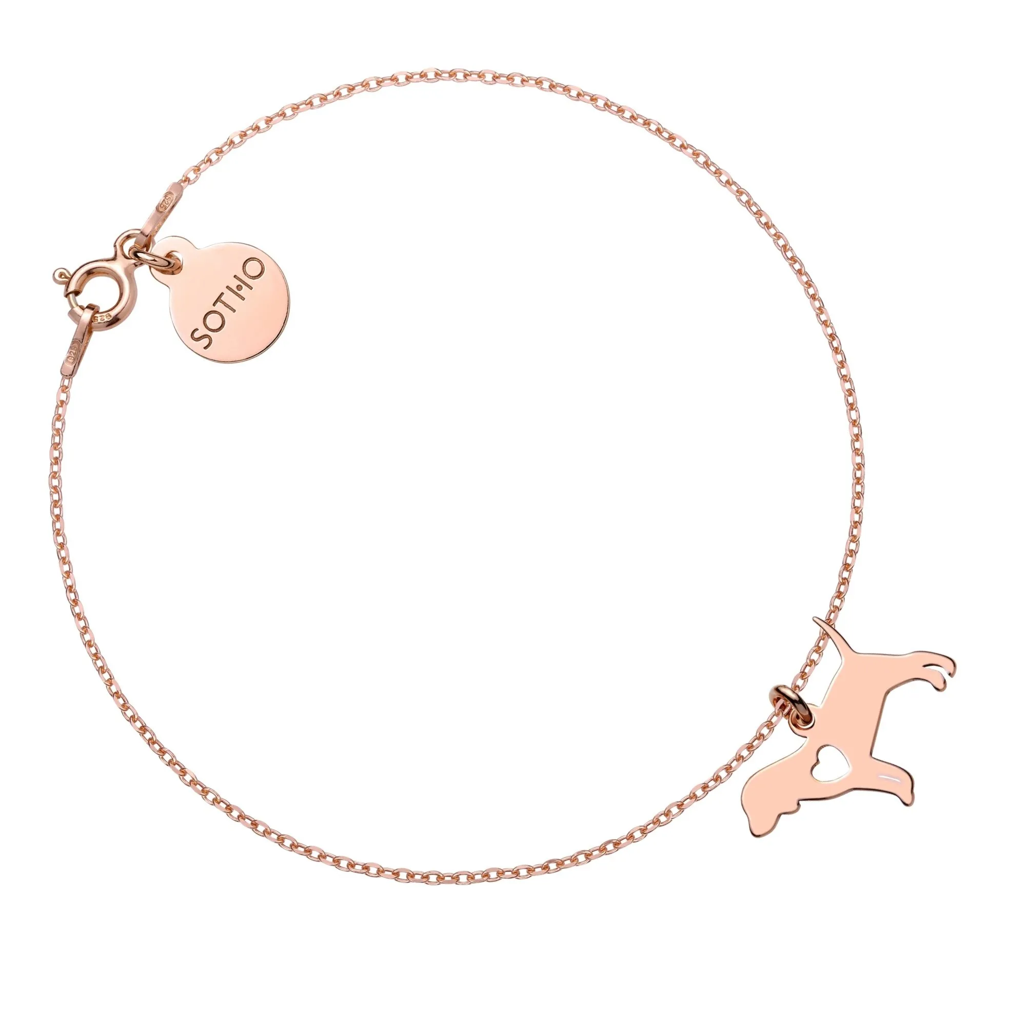 Bransoletka z różowego złota z psem rasy beagle