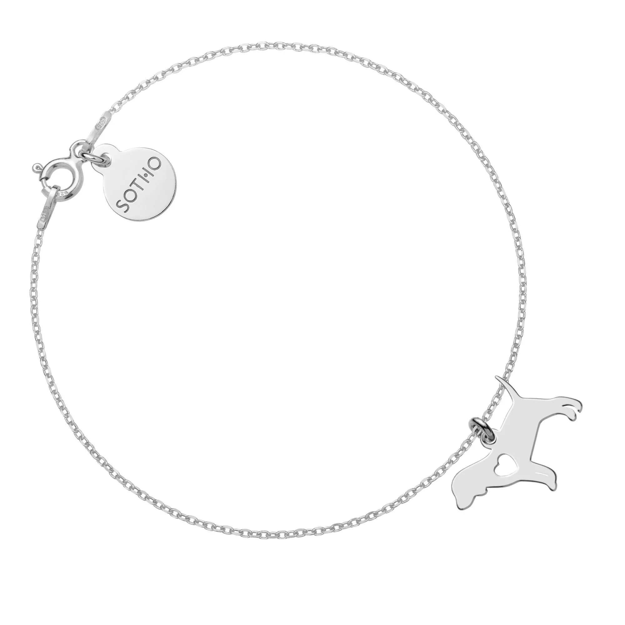 Srebrna bransoletka z psem rasy beagle