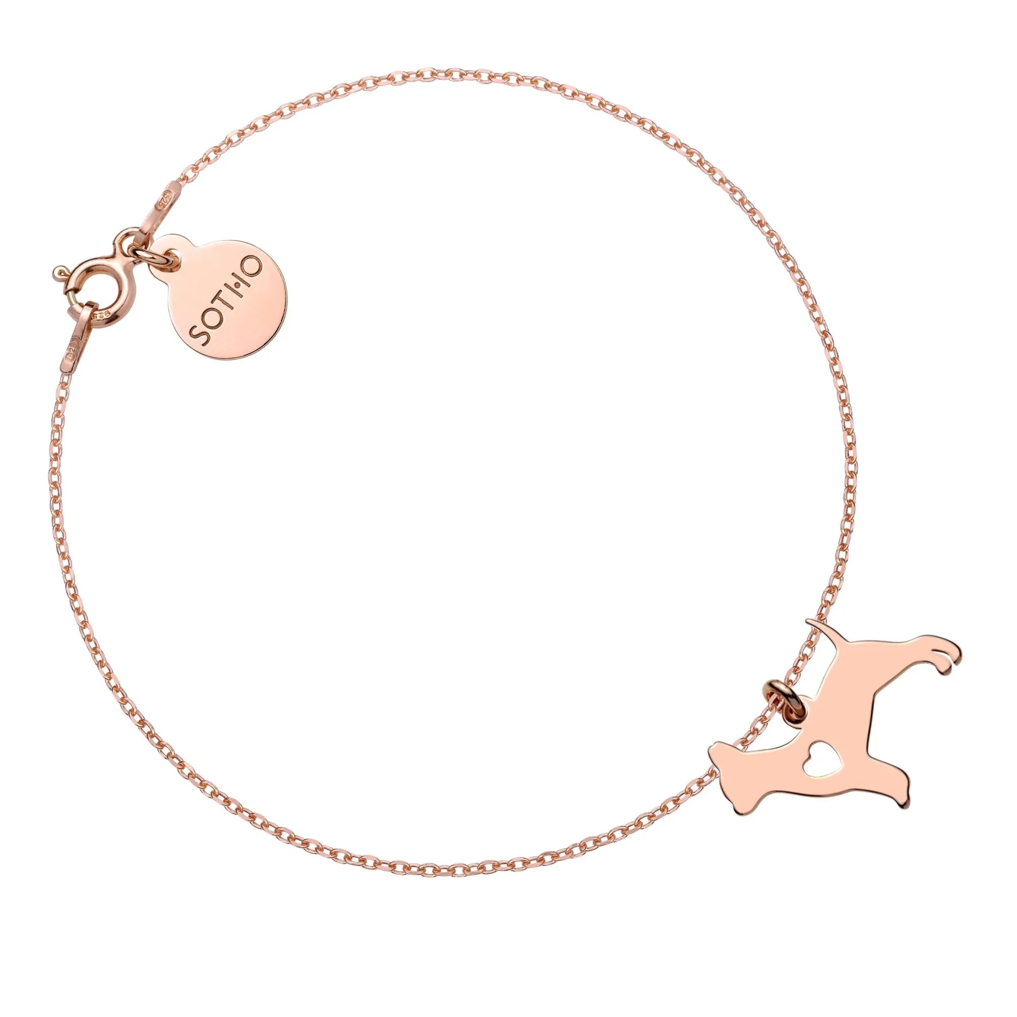 Bransoletka z różowego złota z psem rasy chihuahua