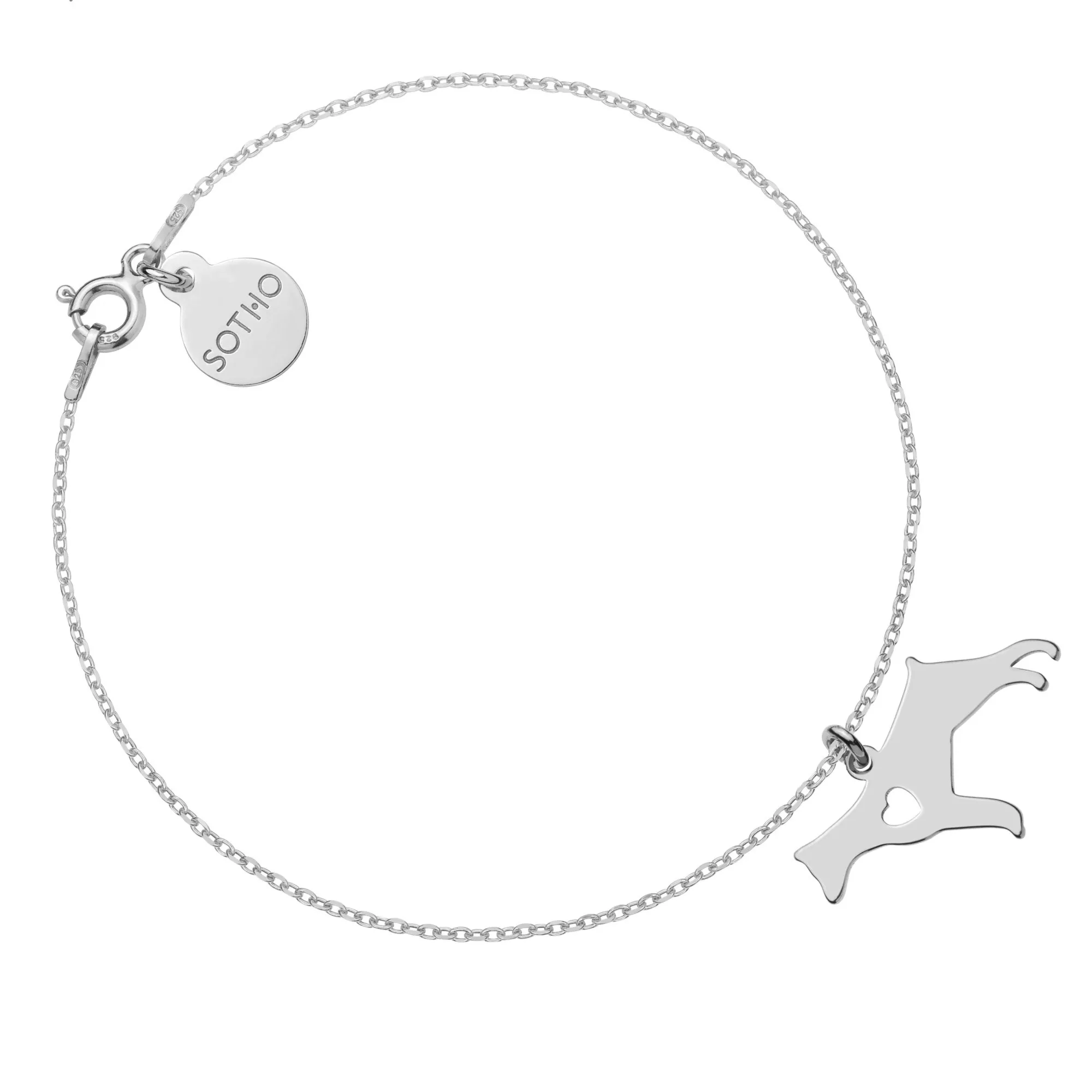 Srebrna bransoletka z psem rasy doberman