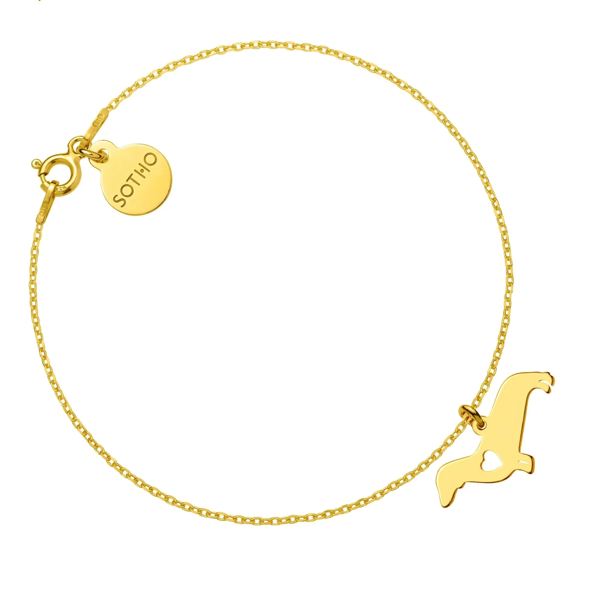 Złota bransoletka z psem rasy jamnik