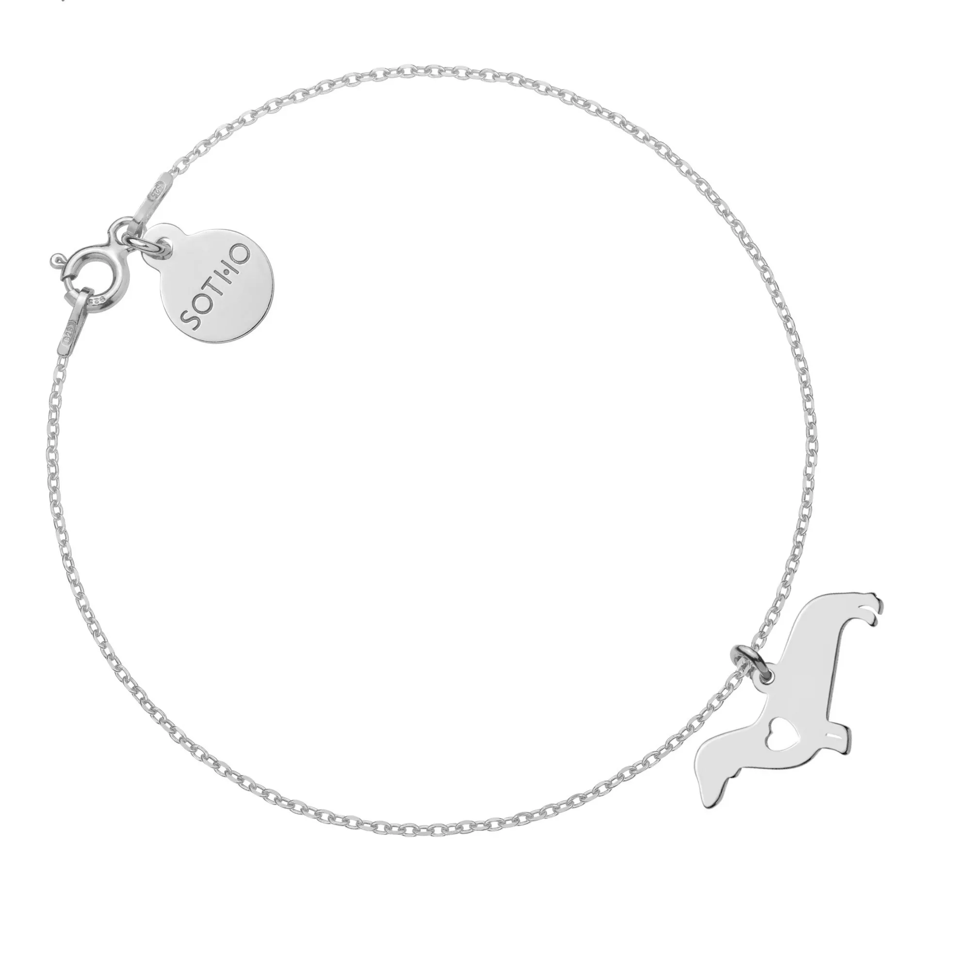 Srebrna bransoletka z psem rasy jamnik