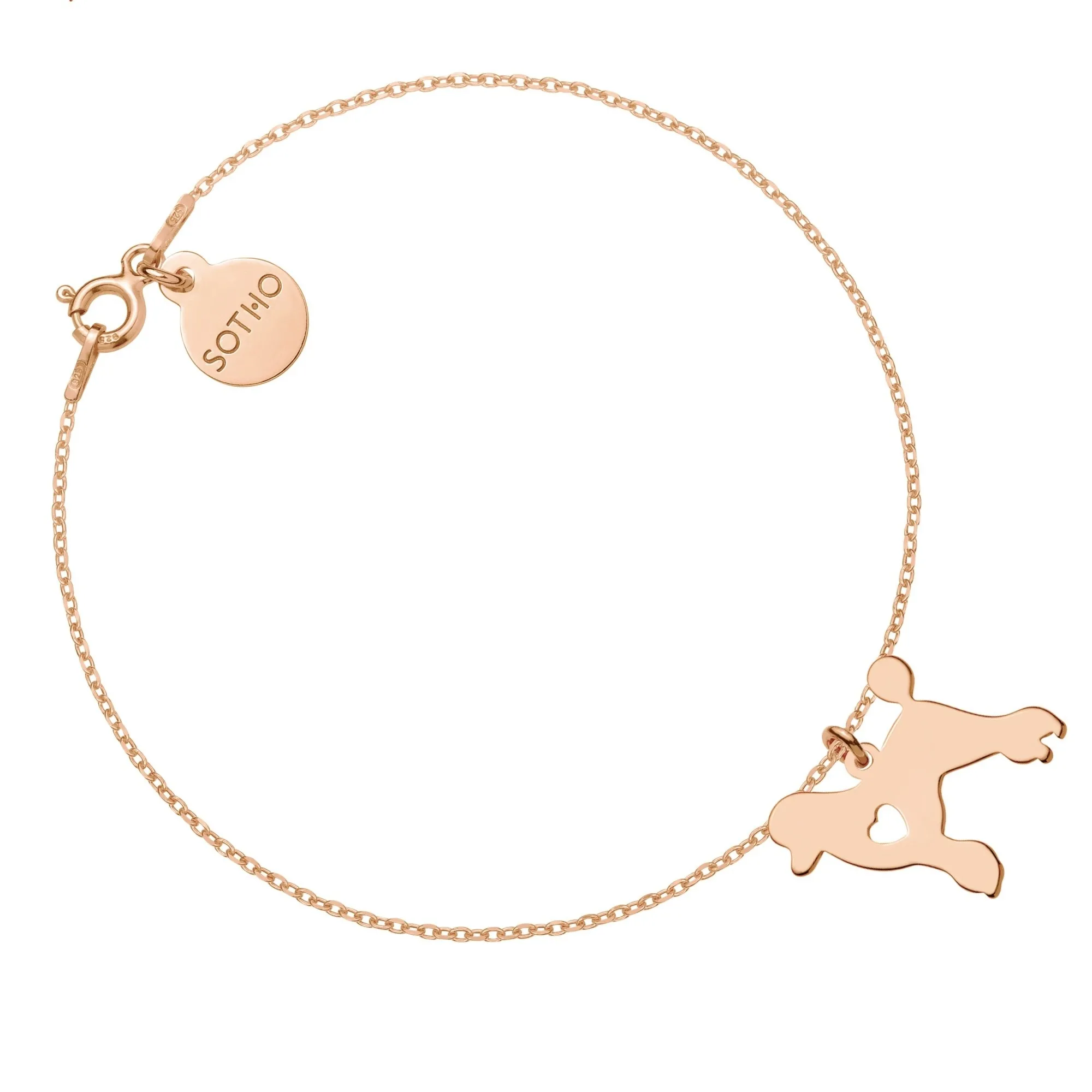 Bransoletka z różowego złota z psem rasy pudel
