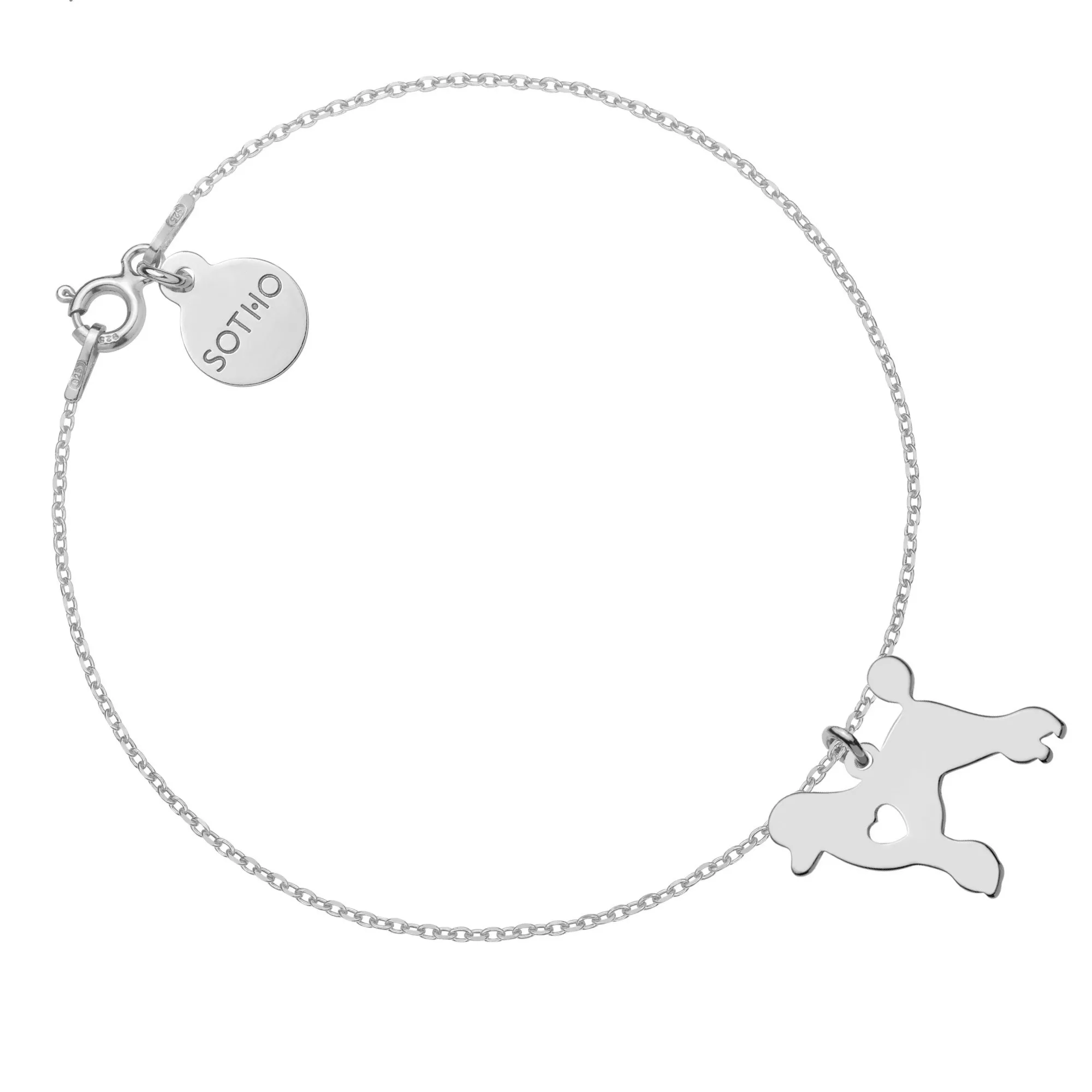 Srebrna bransoletka z psem rasy pudel