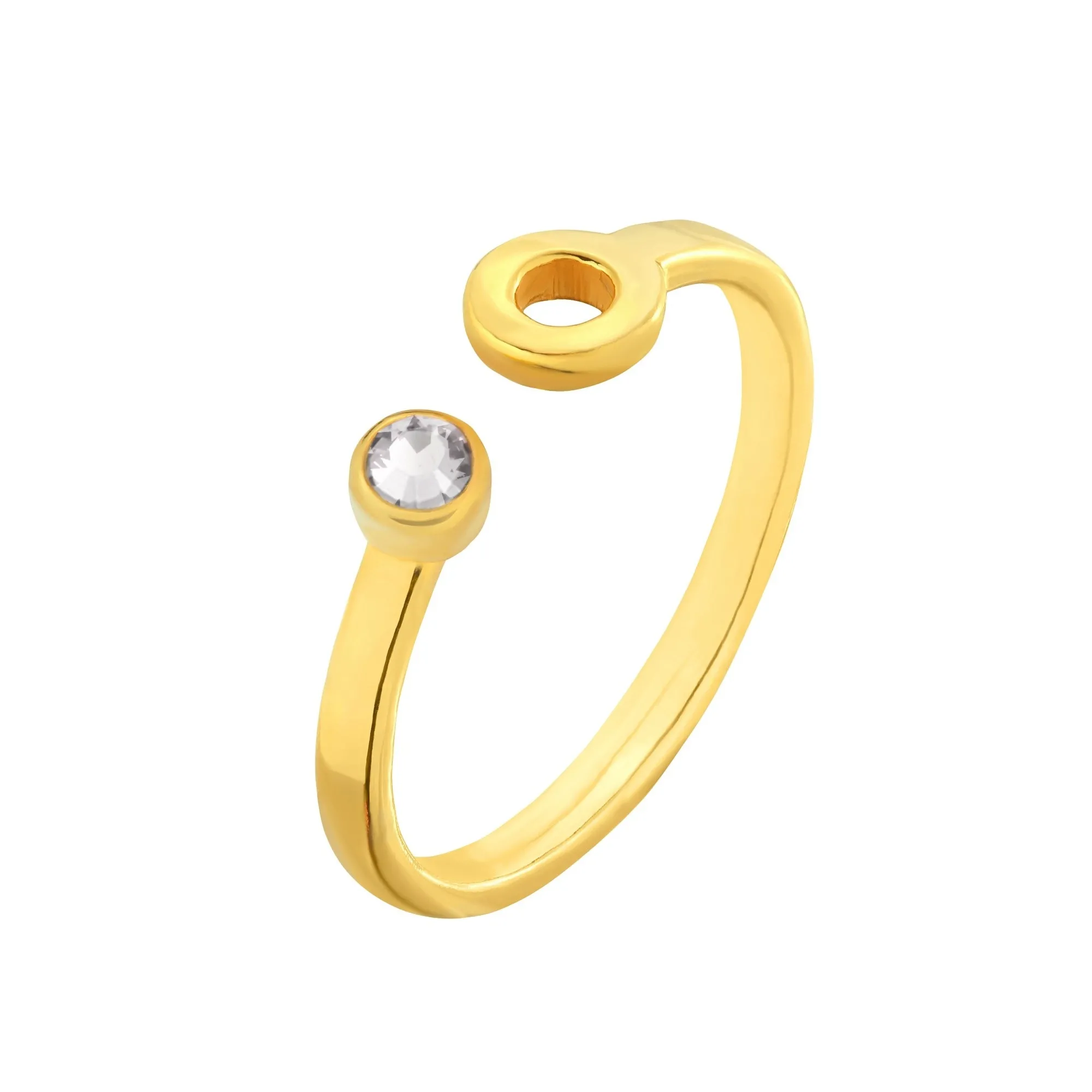 Złoty pierścionek z karmą i kryształkiem Crystal SWAROVSKI® CRYSTAL