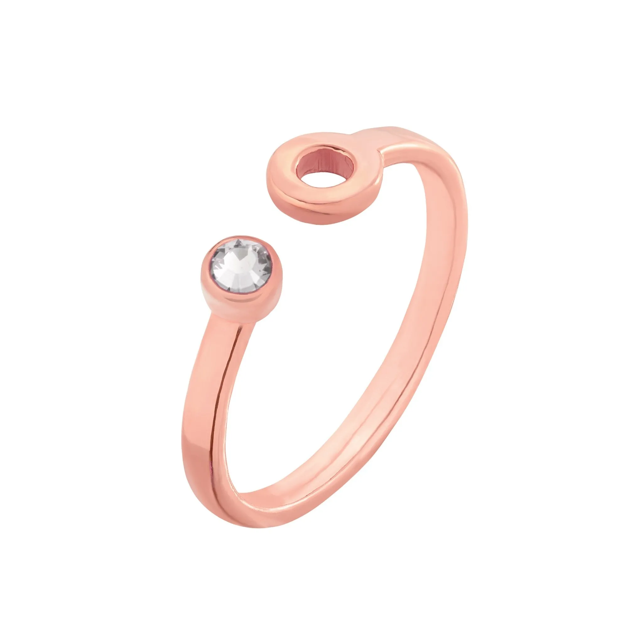 Pierścionek z różowego złota z karmą i kryształkiem Crystal SWAROVSKI® CRYSTAL