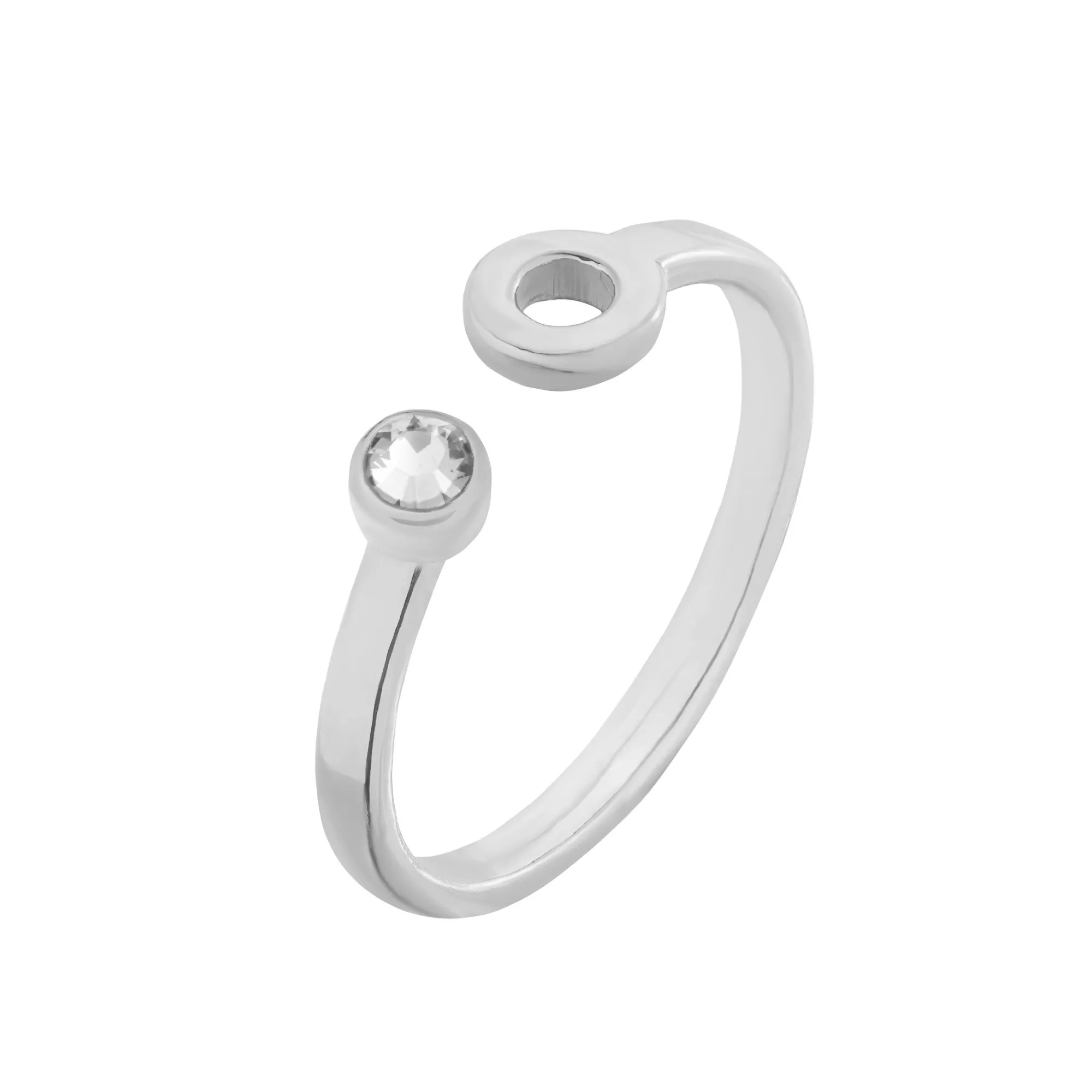 Srebrny pierścionek z karmą i kryształkiem Crystal SWAROVSKI® CRYSTAL