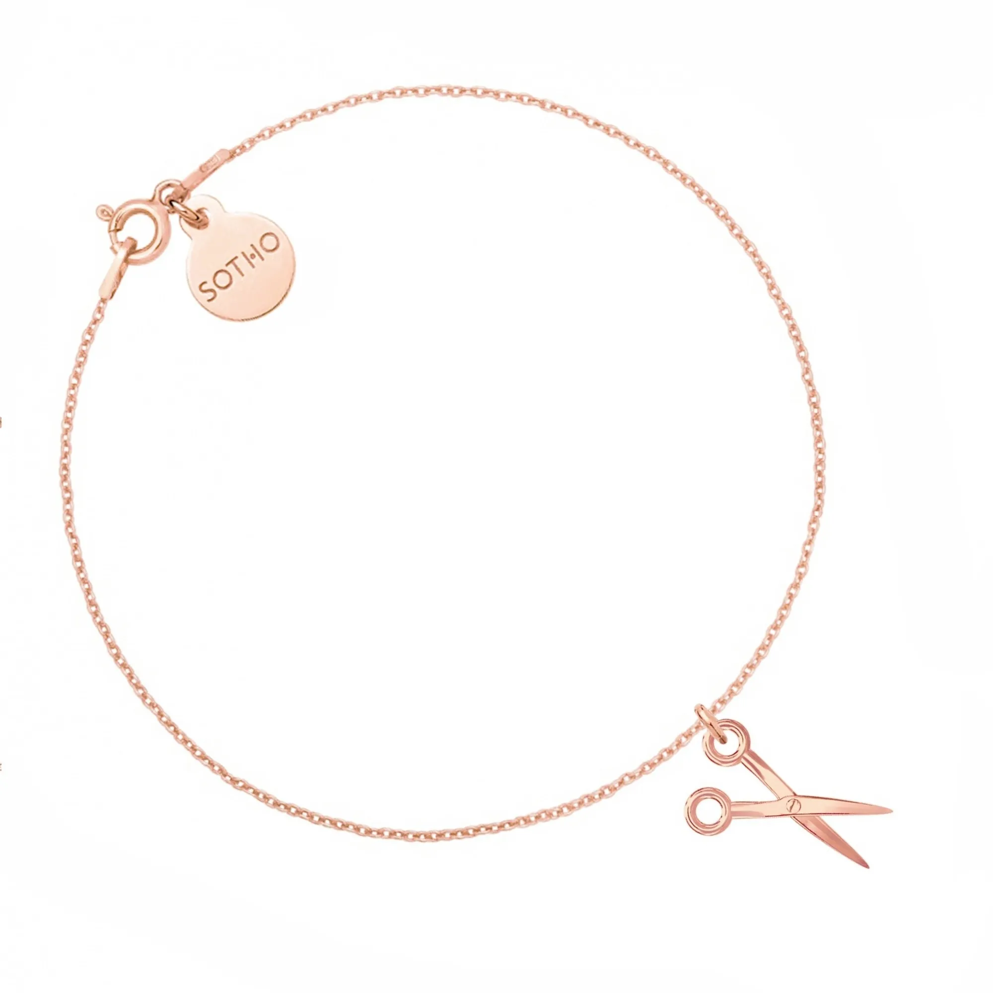 Bransoletka z różowego złota z nożyczkami