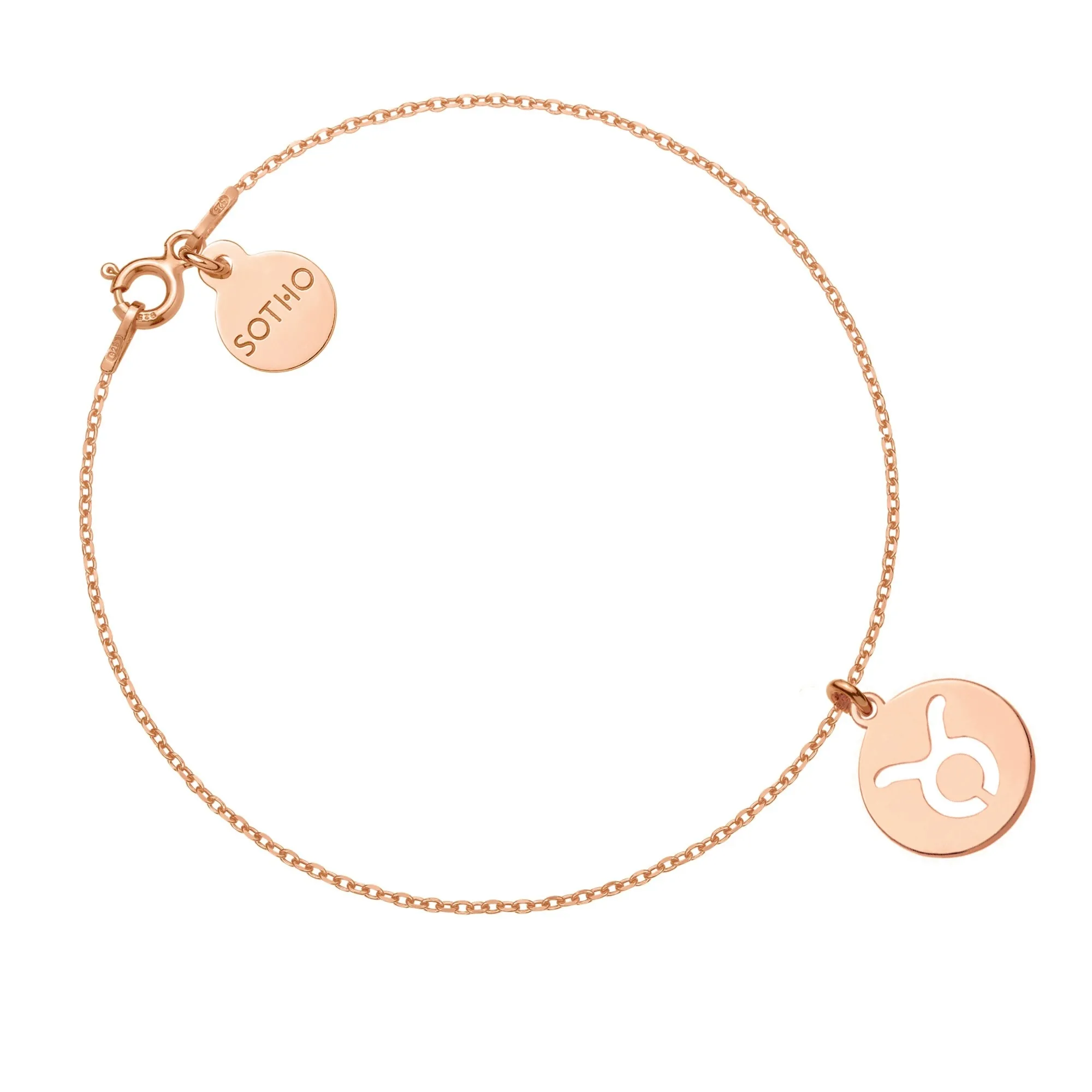 Bransoletka z zodiakiem Byka z różowego złota