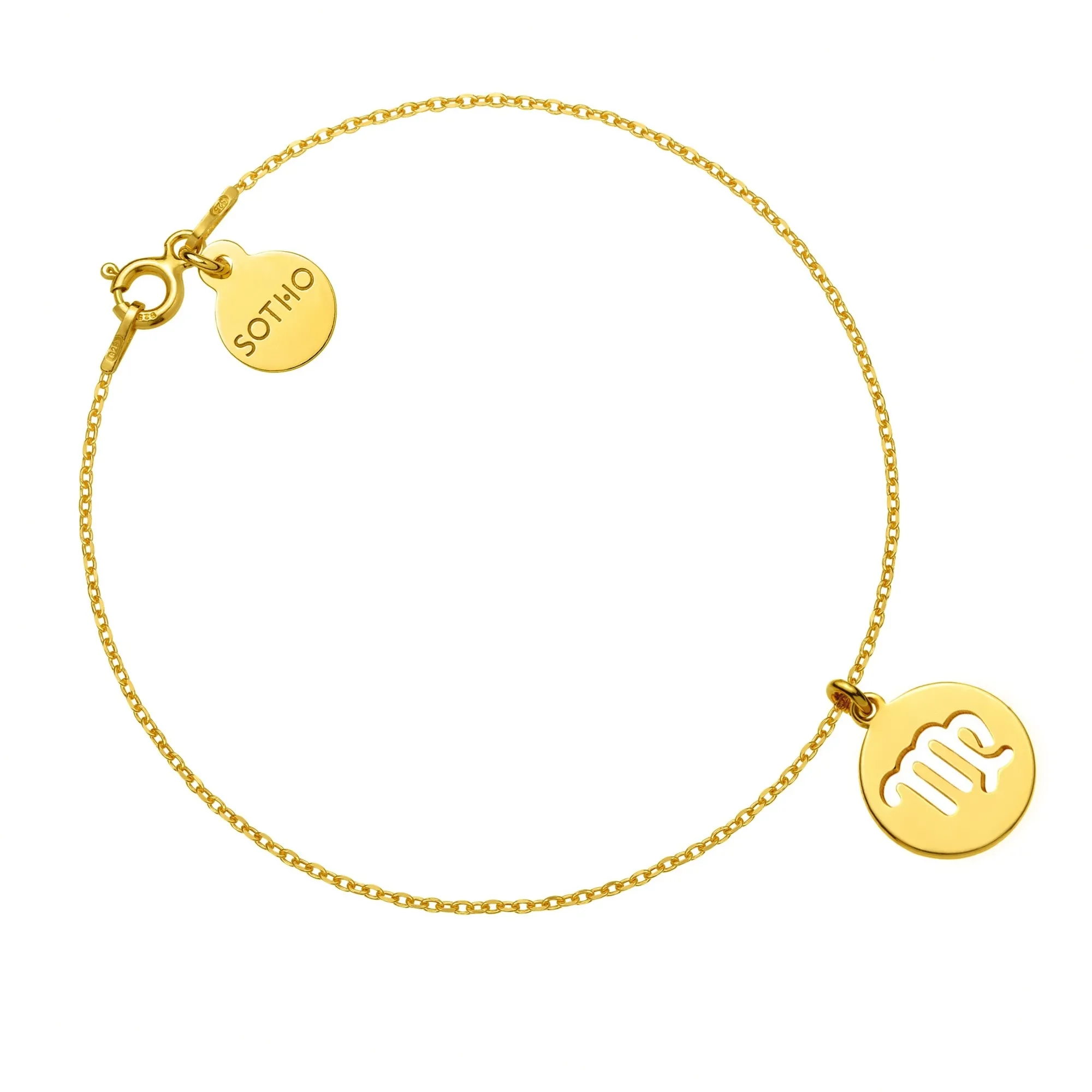 Złota bransoletka z zodiakiem Panny