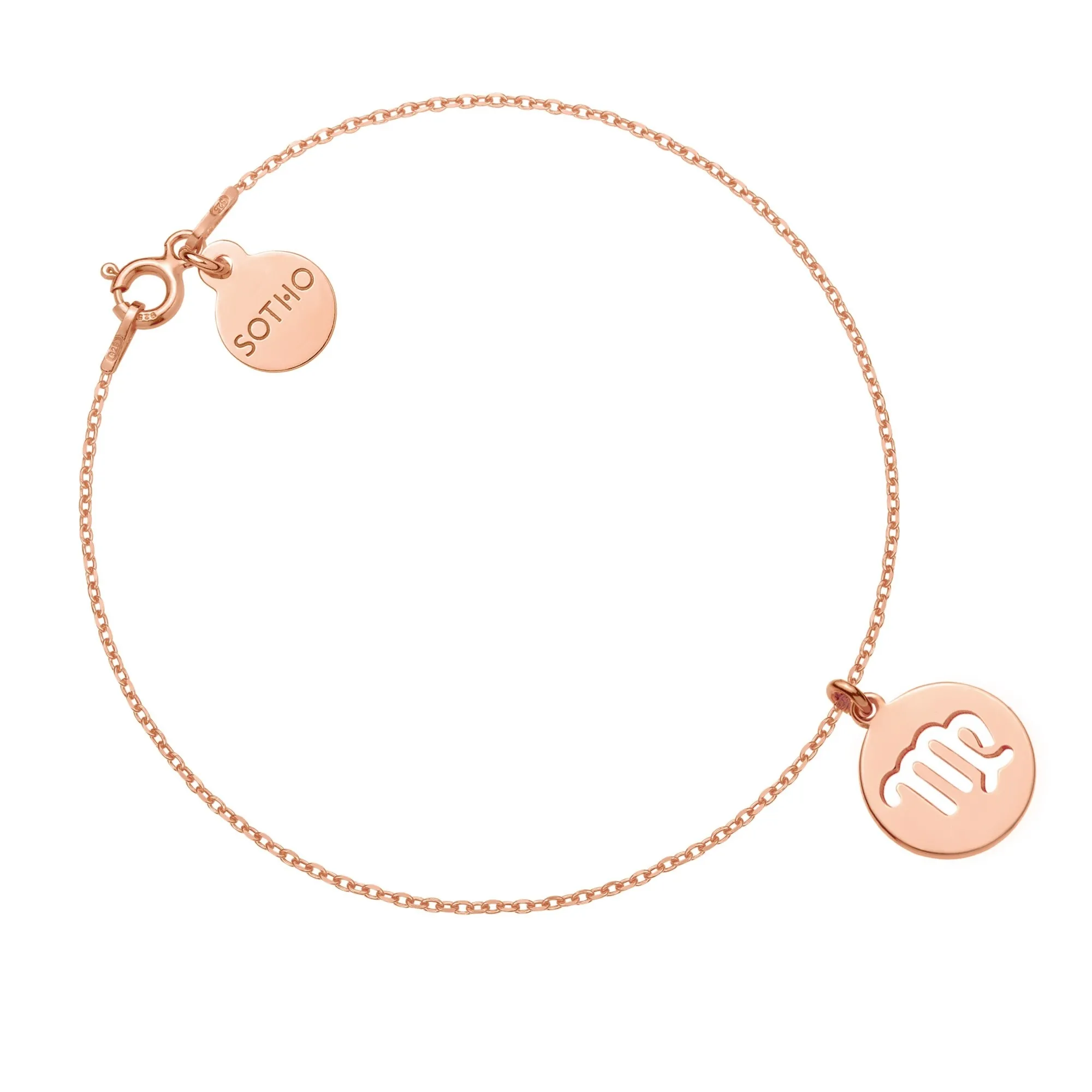 Bransoletka z zodiakiem Panny z różowego złota