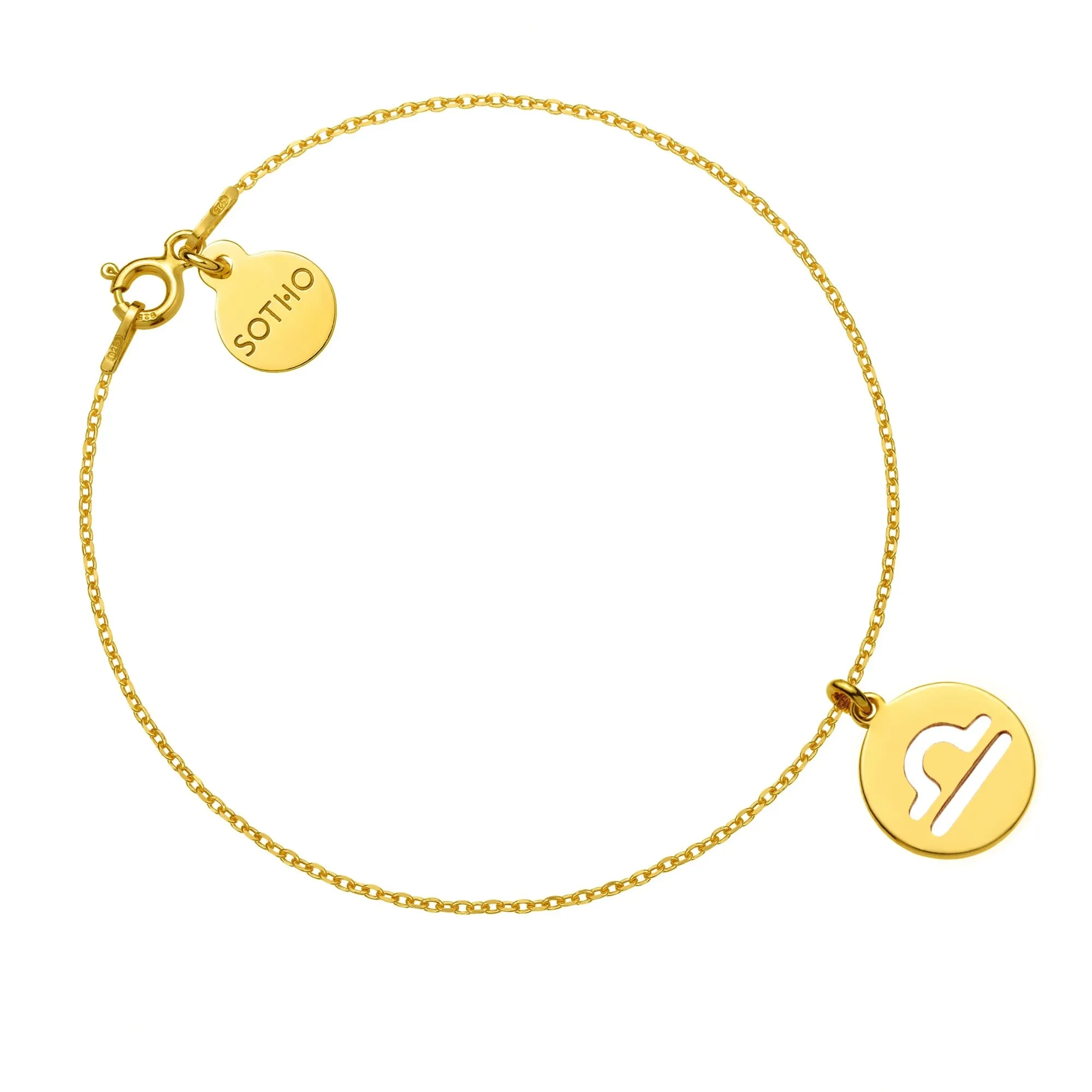 Złota bransoletka z zodiakiem Wagi