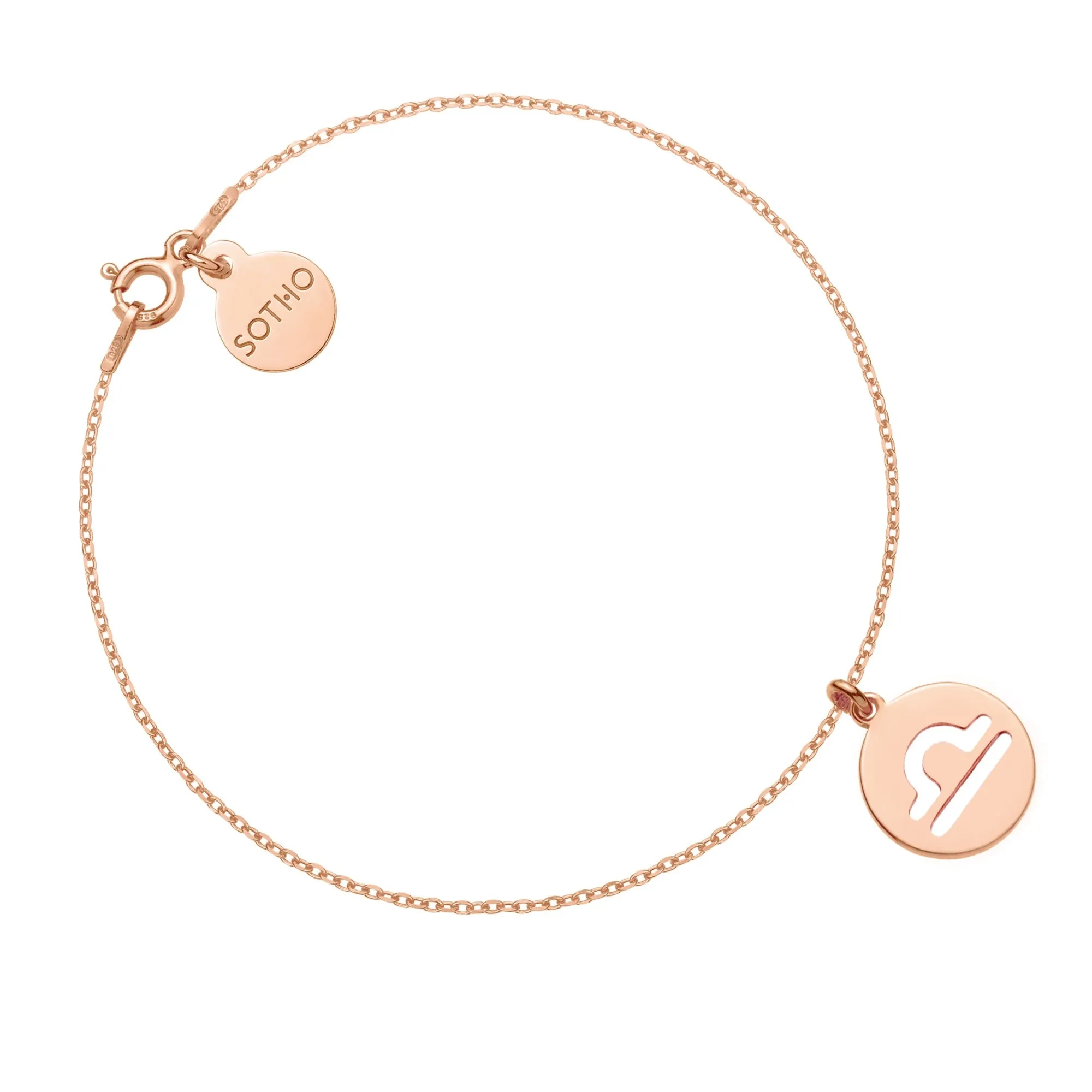 Bransoletka z zodiakiem Wagi z różowego złota