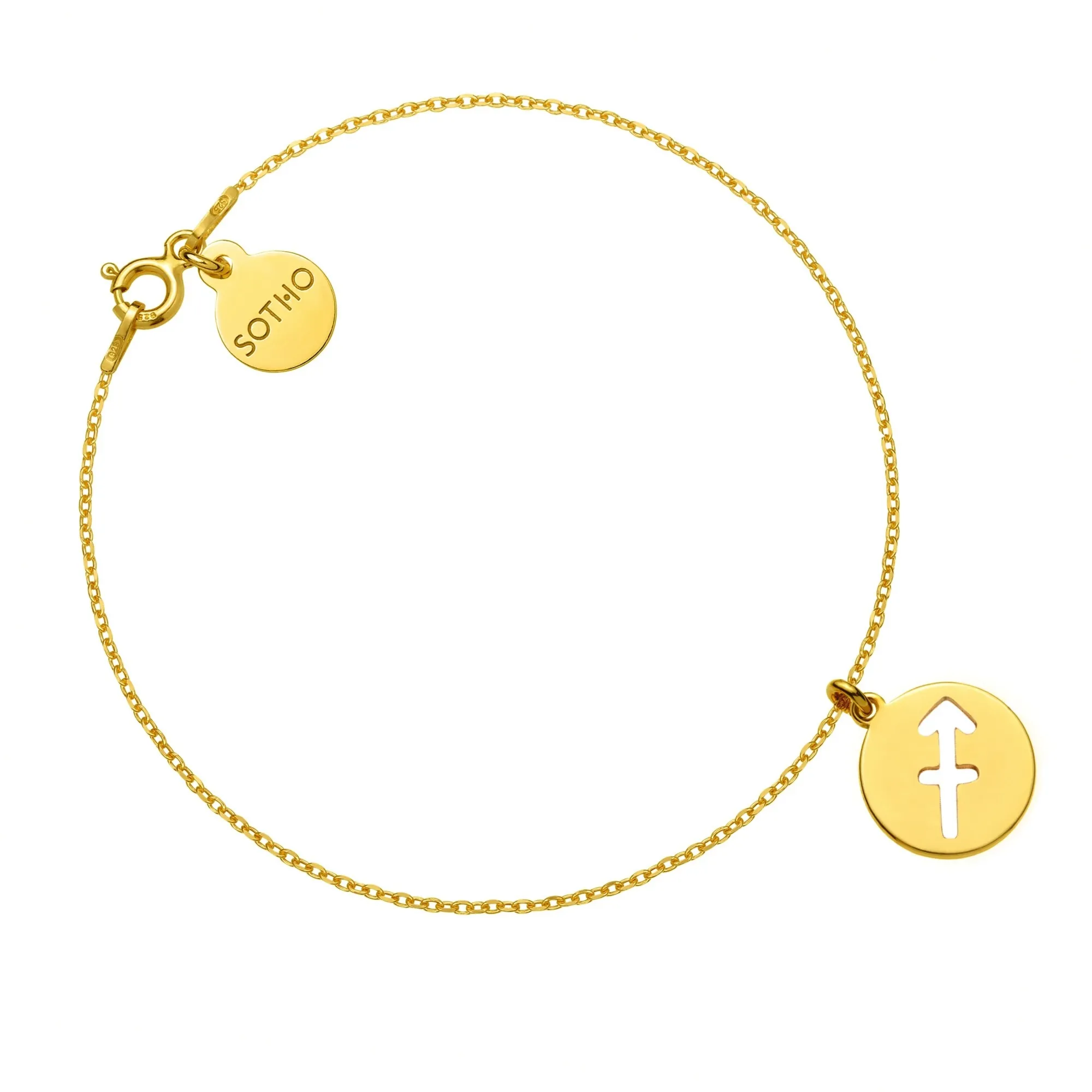 Złota bransoletka z zodiakiem Strzelca