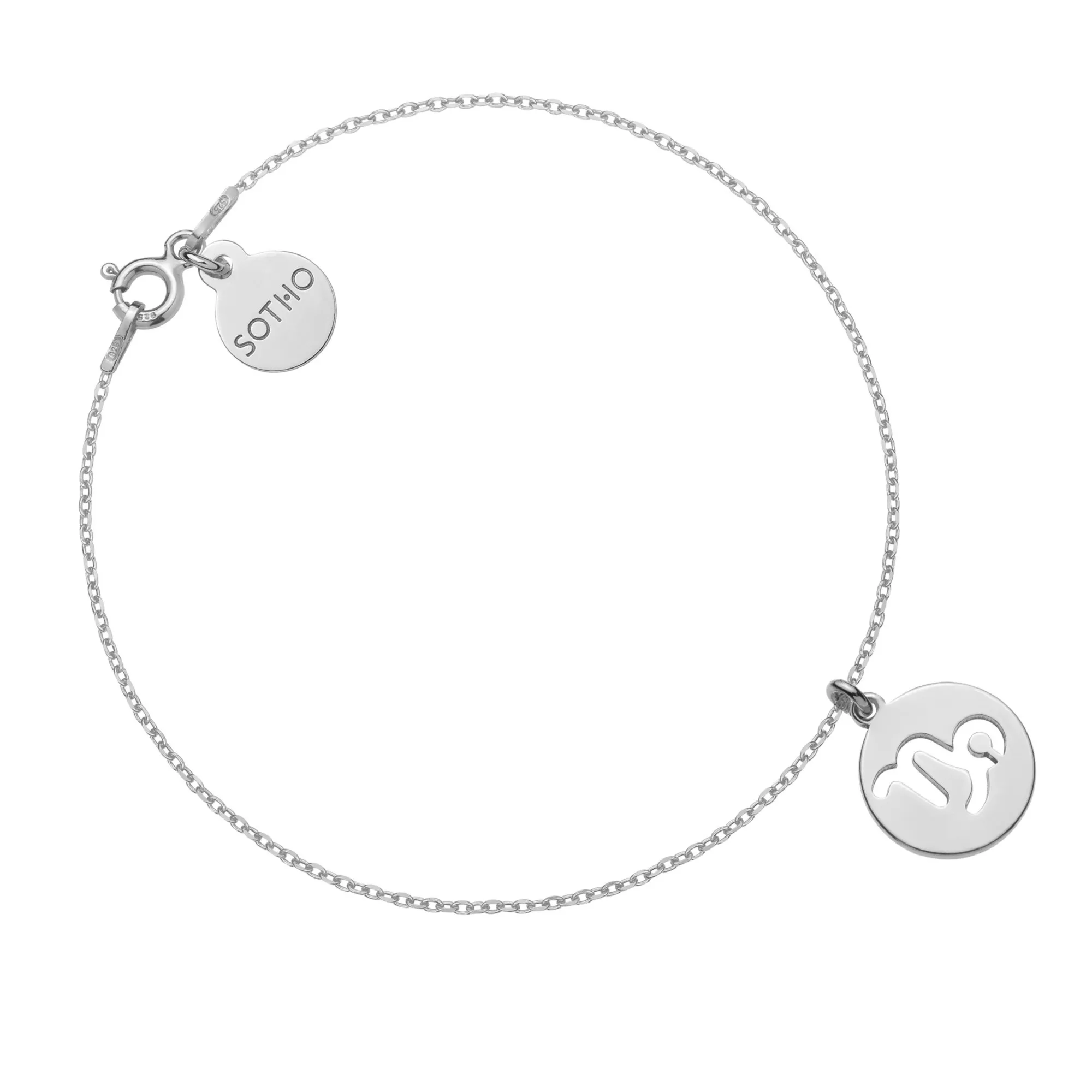 Srebrna bransoletka z zodiakiem Koziorożca