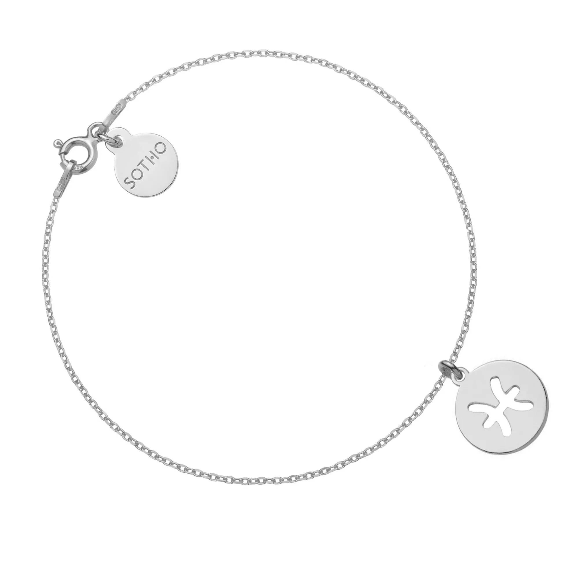 Srebrna bransoletka z zodiakiem Ryb