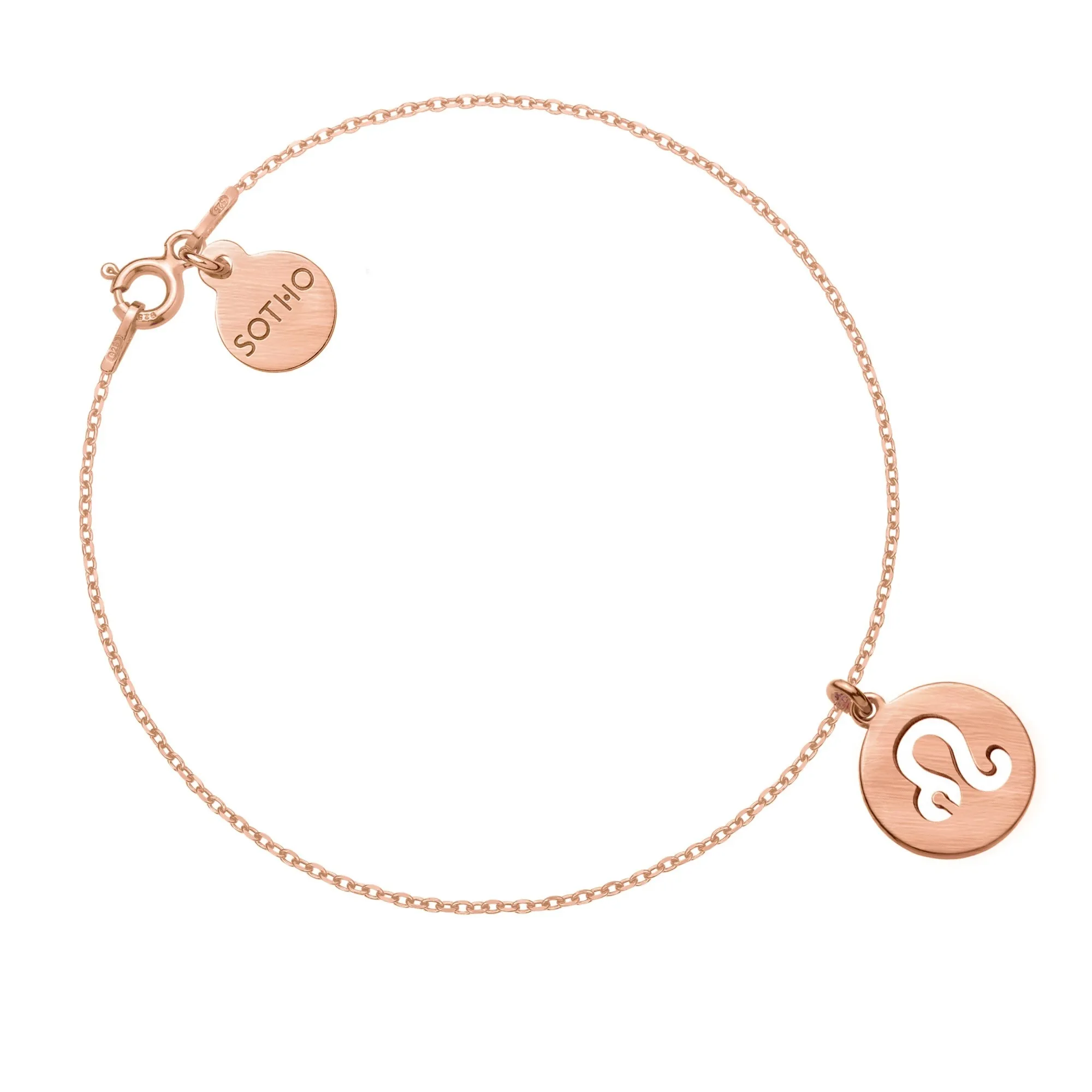 Matowa bransoletka z zodiakiem Lwa z różowego złota