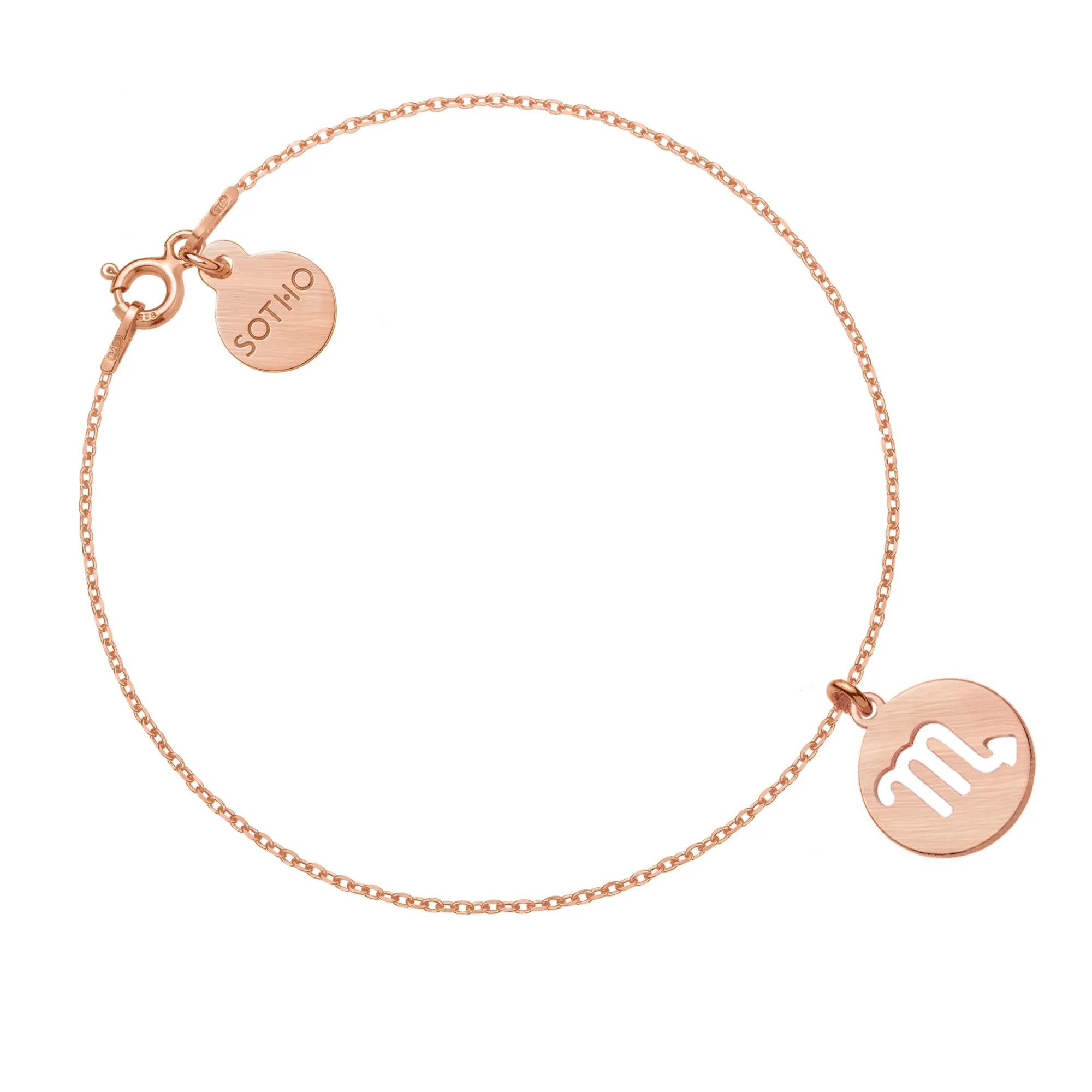 Matowa bransoletka z zodiakiem Skorpiona z różowego złota