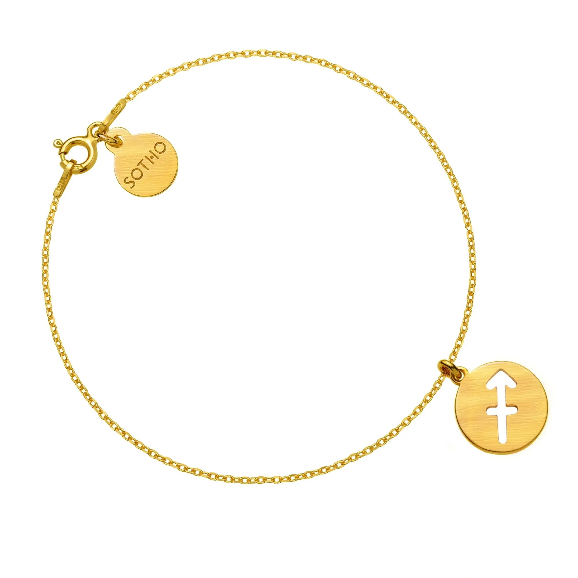 Złota matowa bransoletka z zodiakiem Strzelca