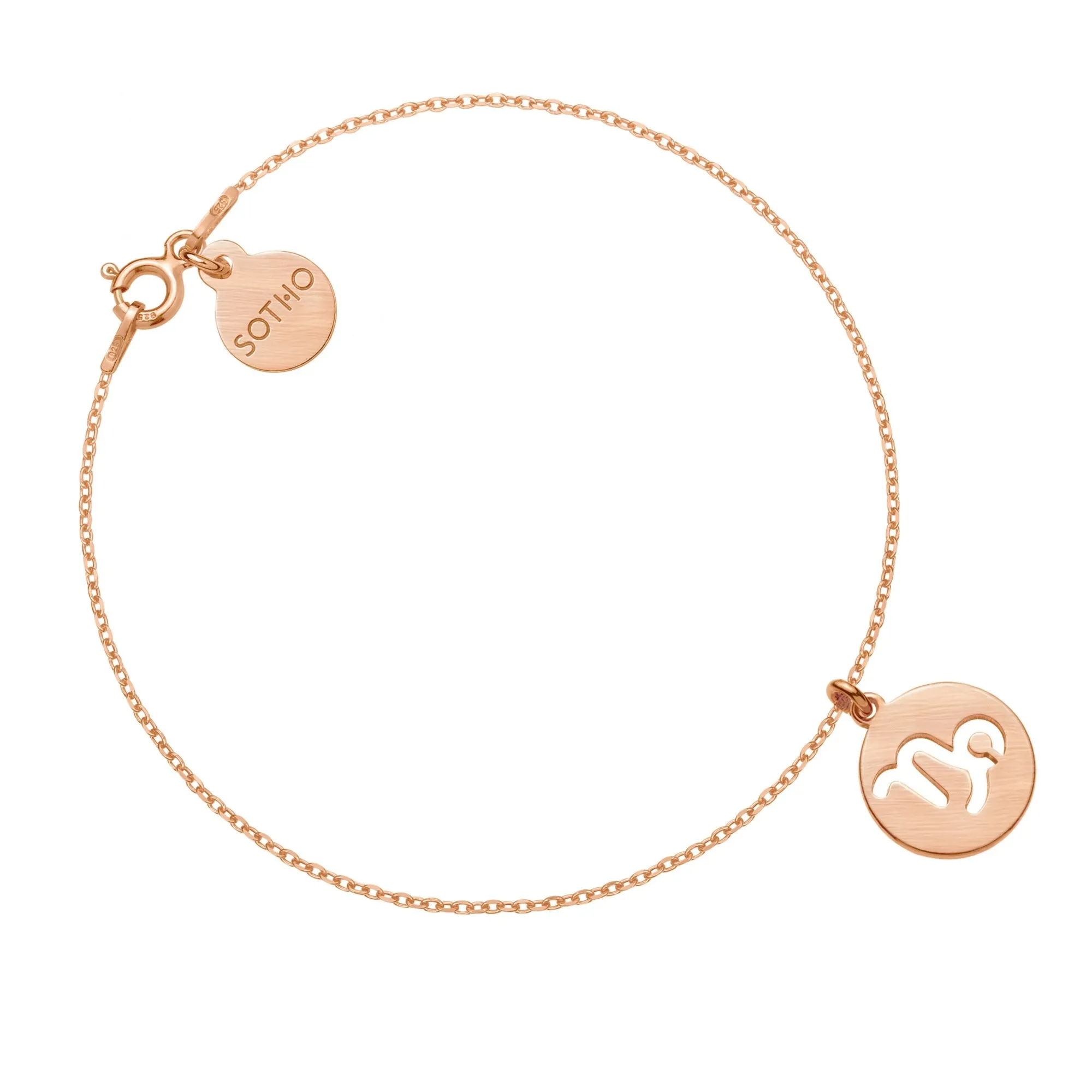 Matowa bransoletka z zodiakiem Koziorożca z różowego złota