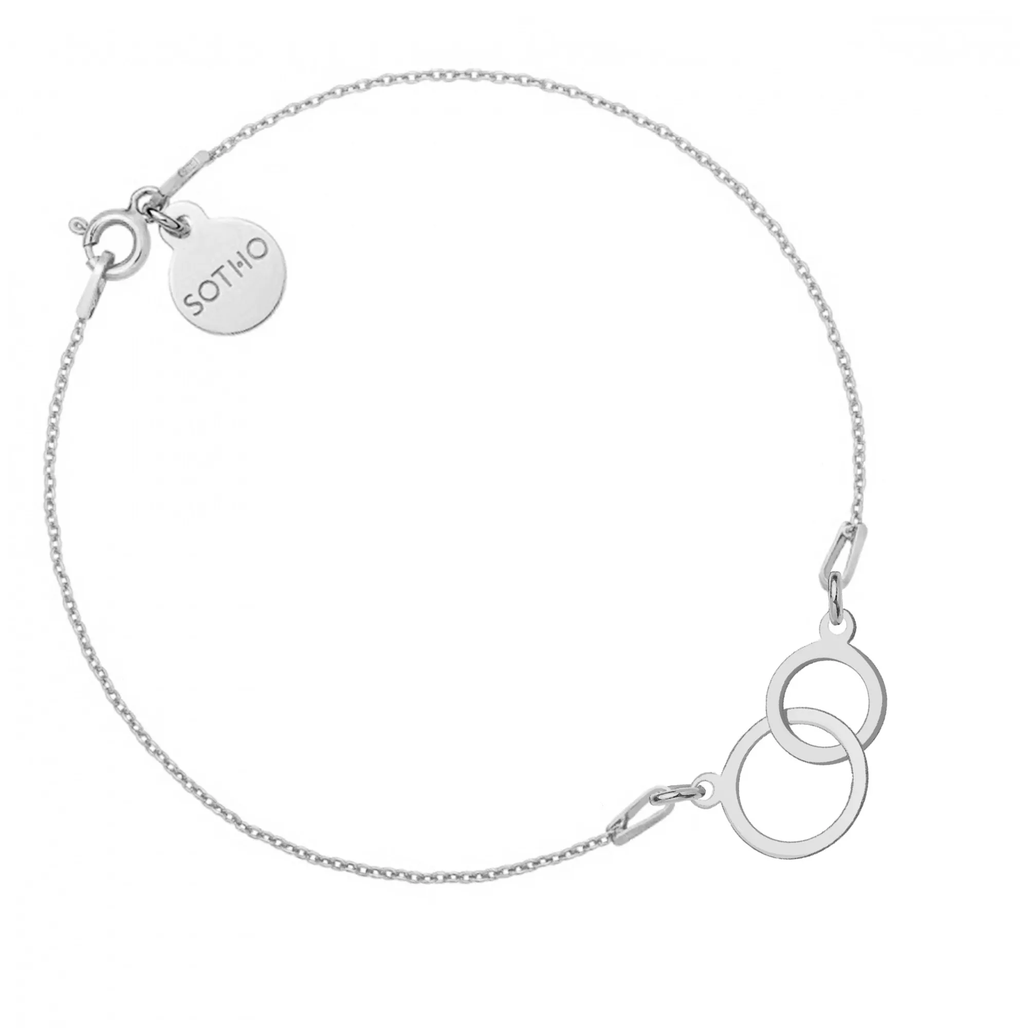 Srebrna bransoletka z dwoma kołami