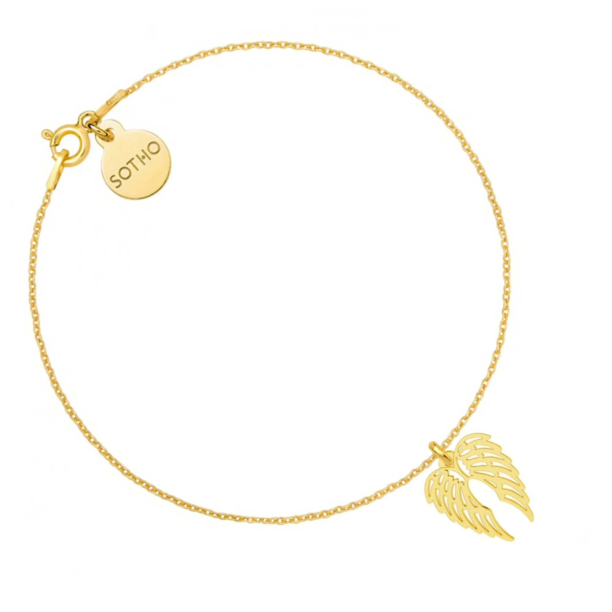 Złota bransoletka ze skrzydełkami