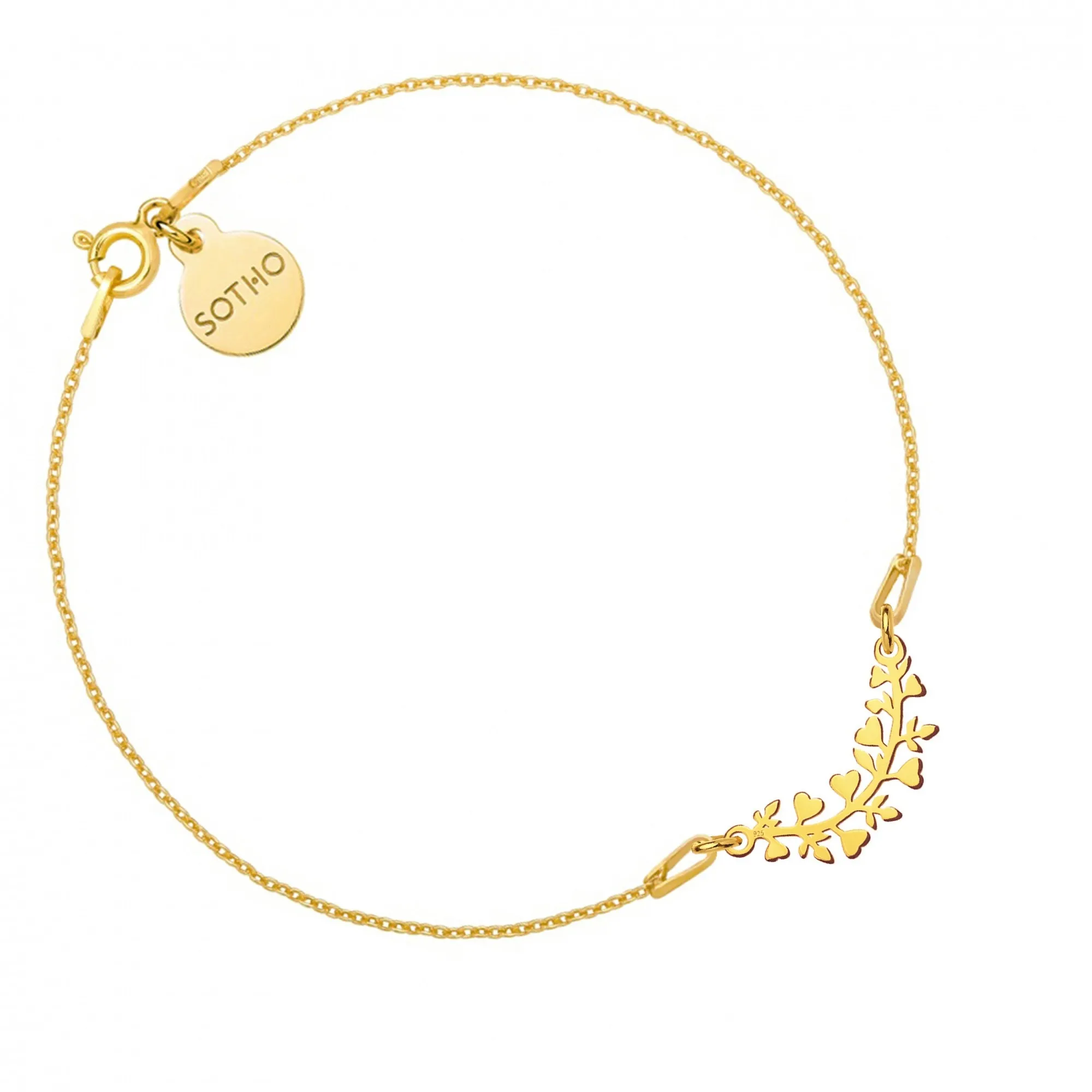 Złota bransoletka z gałązką