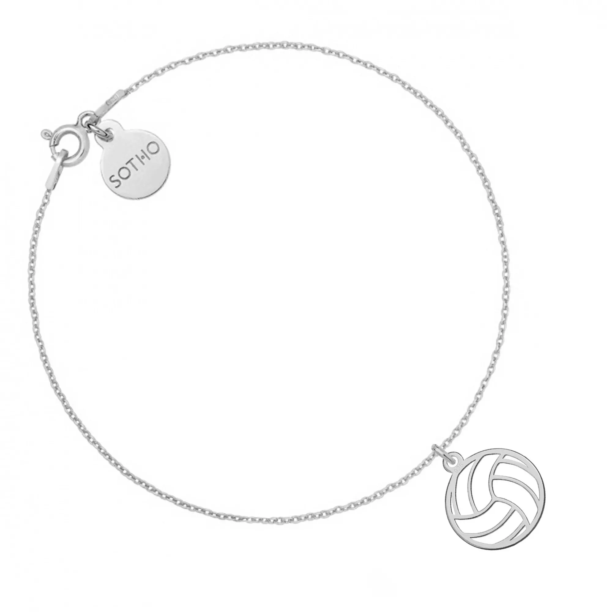 Srebrna bransoletka z piłką do siatkówki