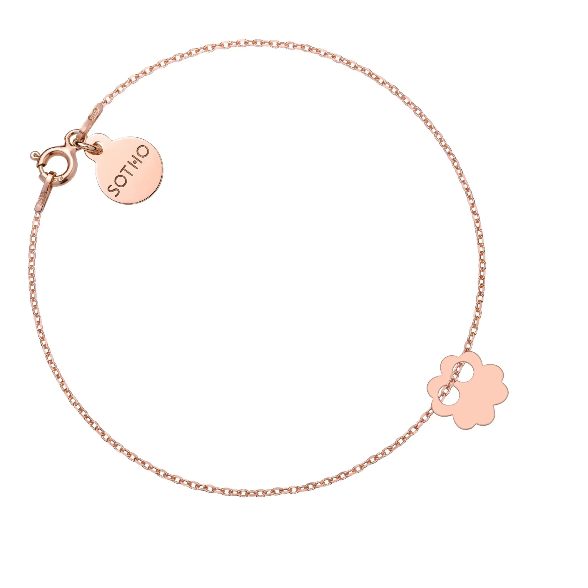 Bransoletka z różowego złota z koniczynką