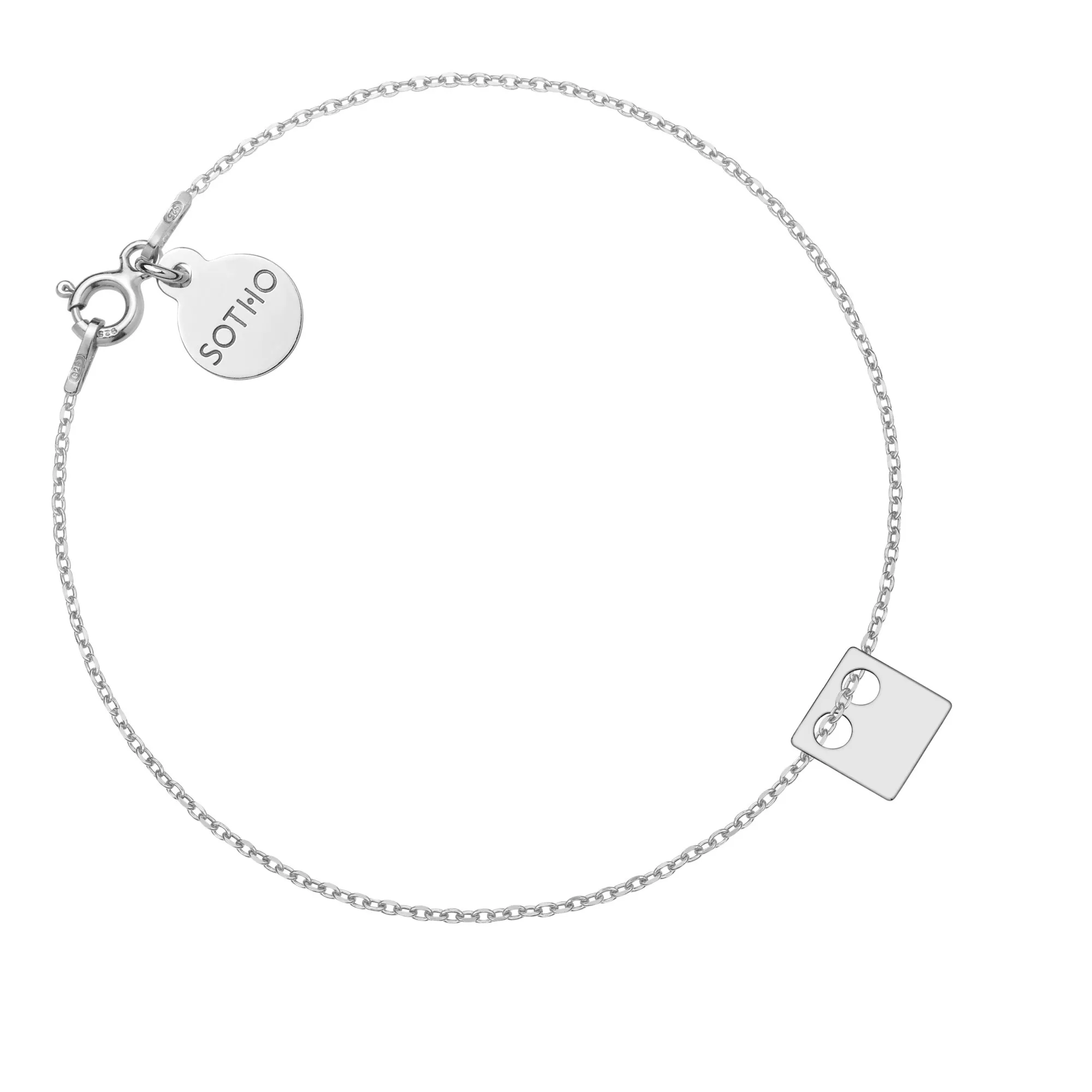 Srebrna bransoletka z kwadratem