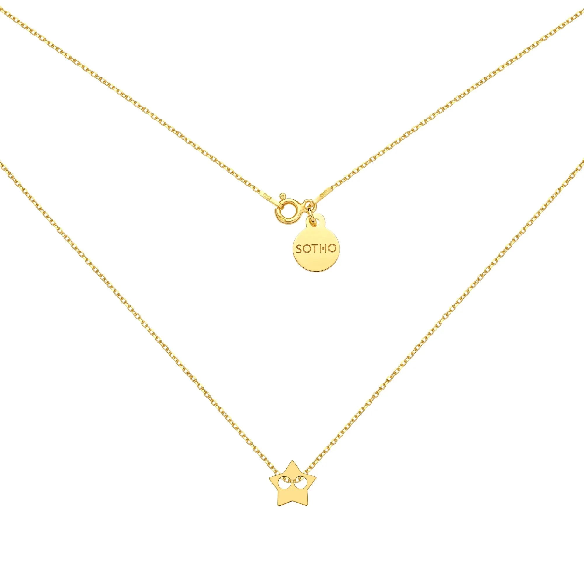 Złoty naszyjnik z gwiazdką : Długość - 50 cm