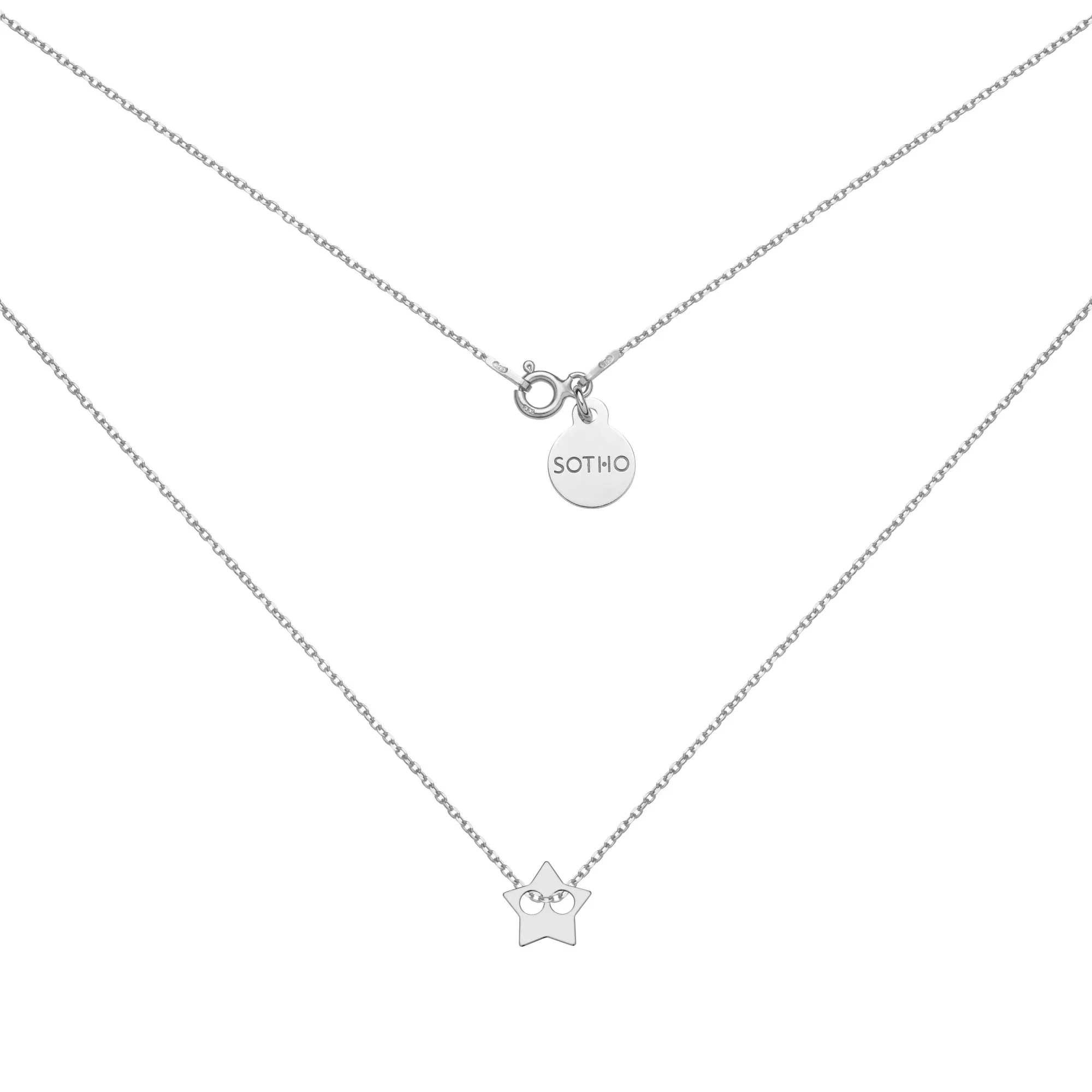 Srebrny naszyjnik z gwiazdką : Długość - 45 cm