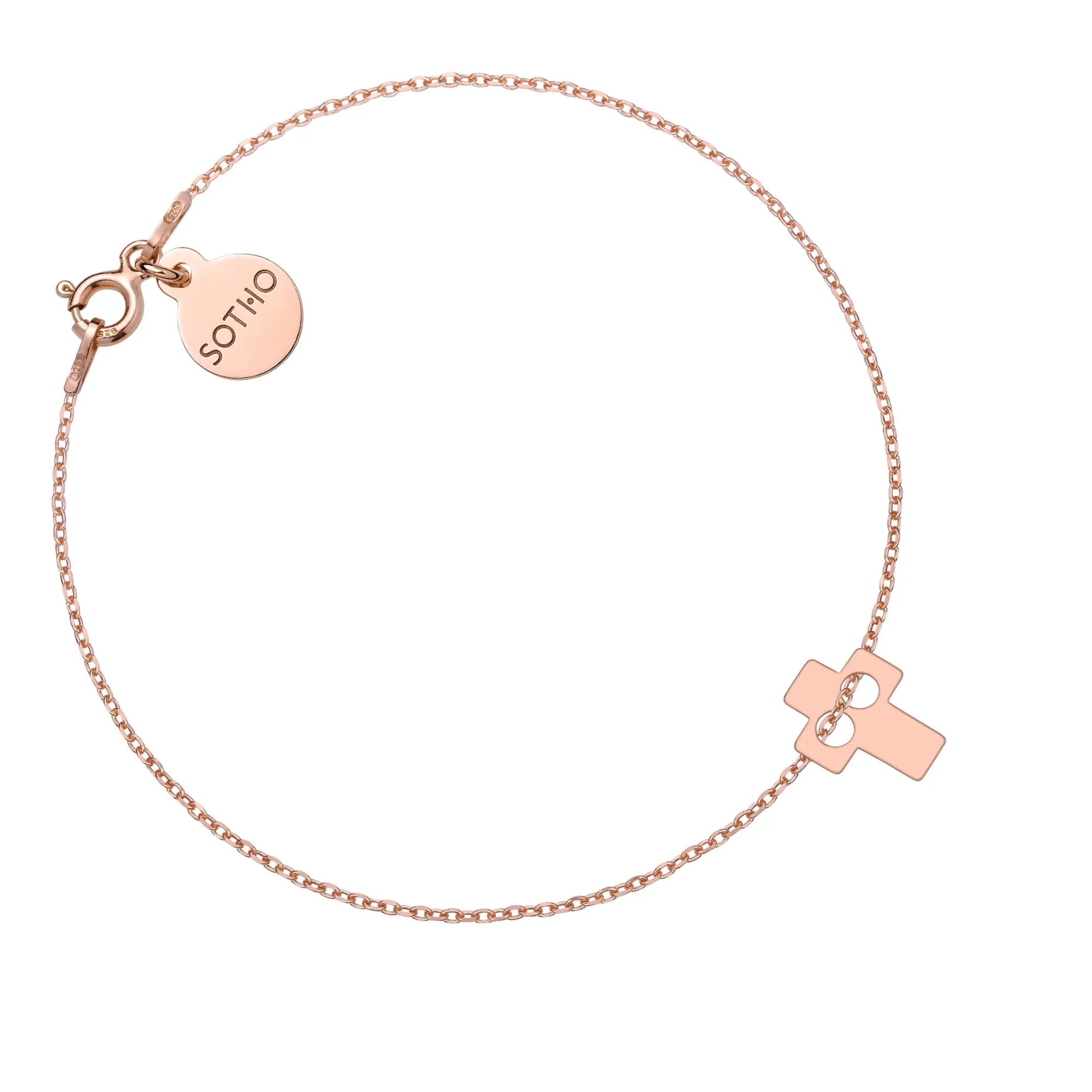 Bransoletka z krzyżykiem z różowego złota