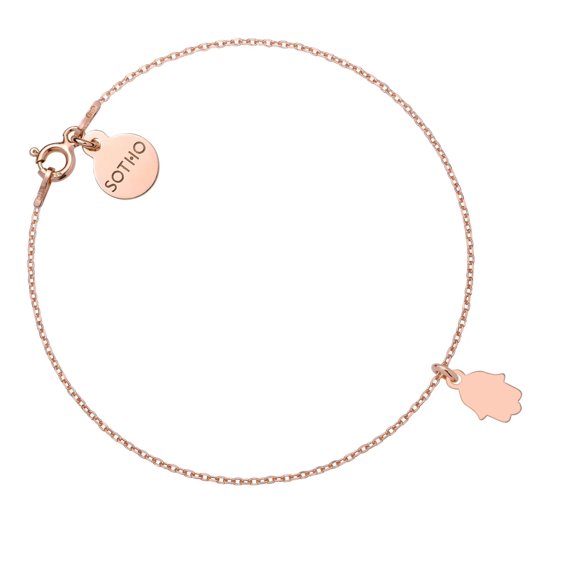 Bransoletka z różowego złota z Ręką Fatimy