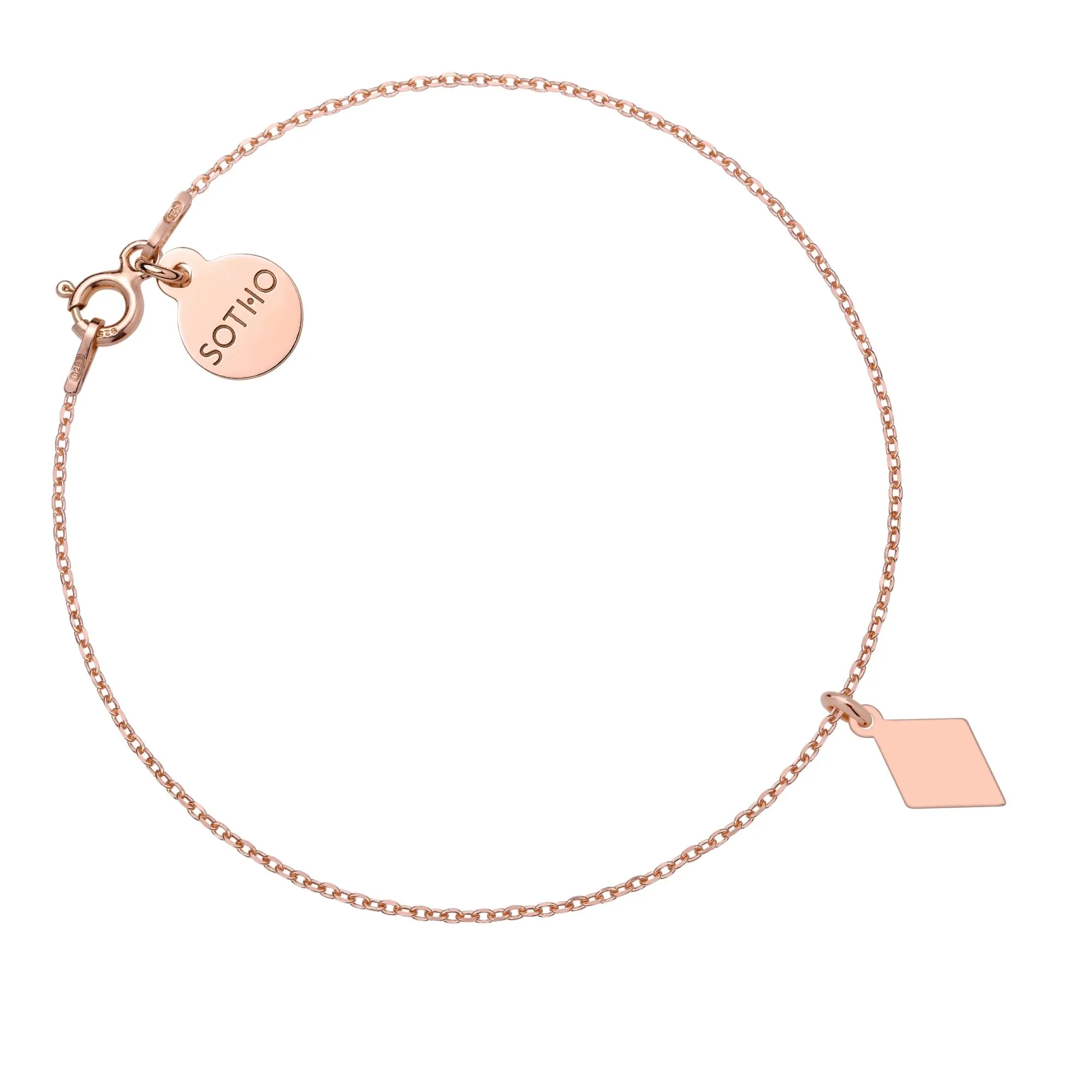 Bransoletka z różowego złota z rombem