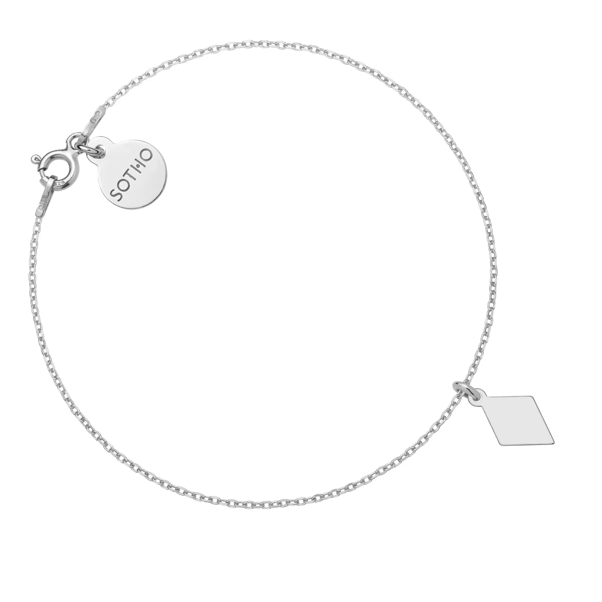 Srebrna bransoletka z rombem