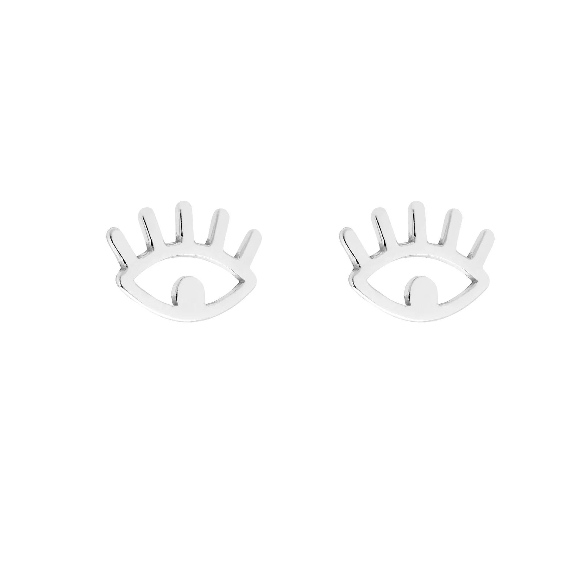 Srebrne kolczyki oczy