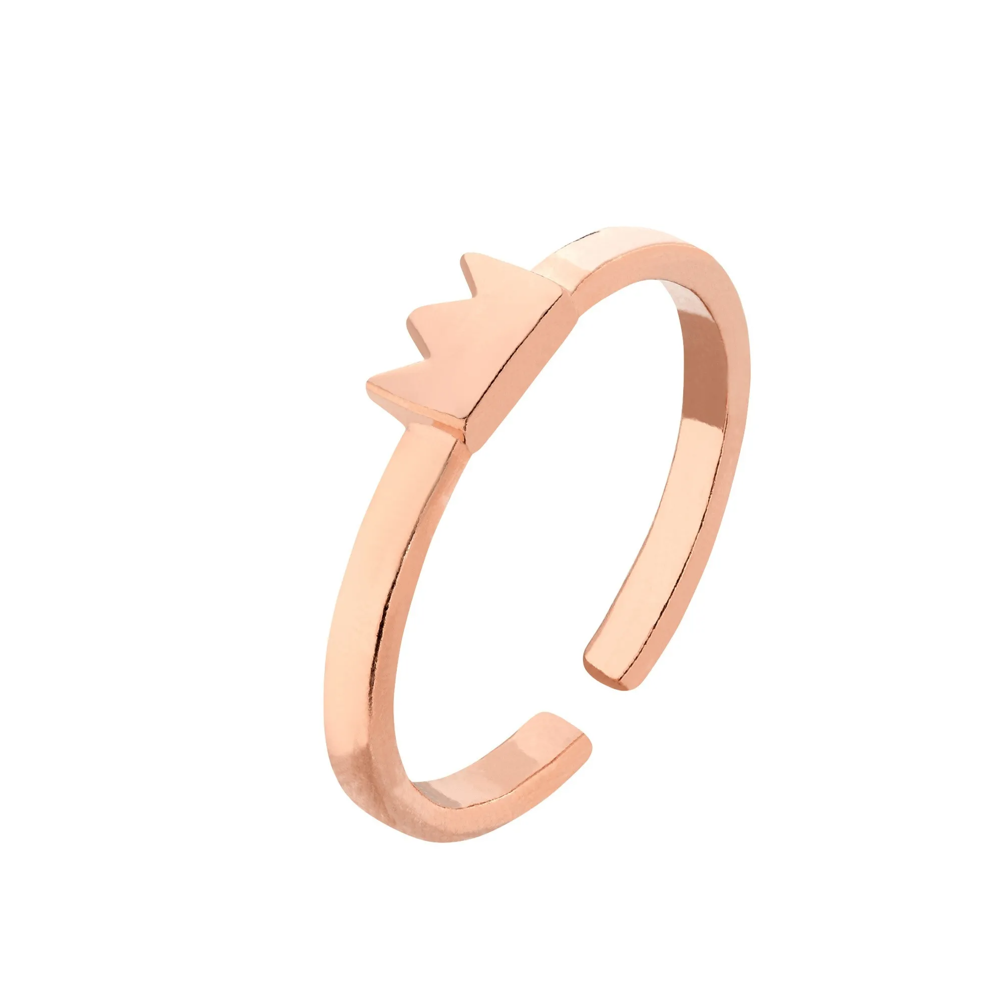 Pierścionek z różowego złota z koroną