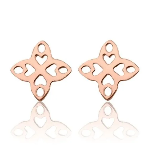 Złote kolczyki arabskie rozetki z różowego złota