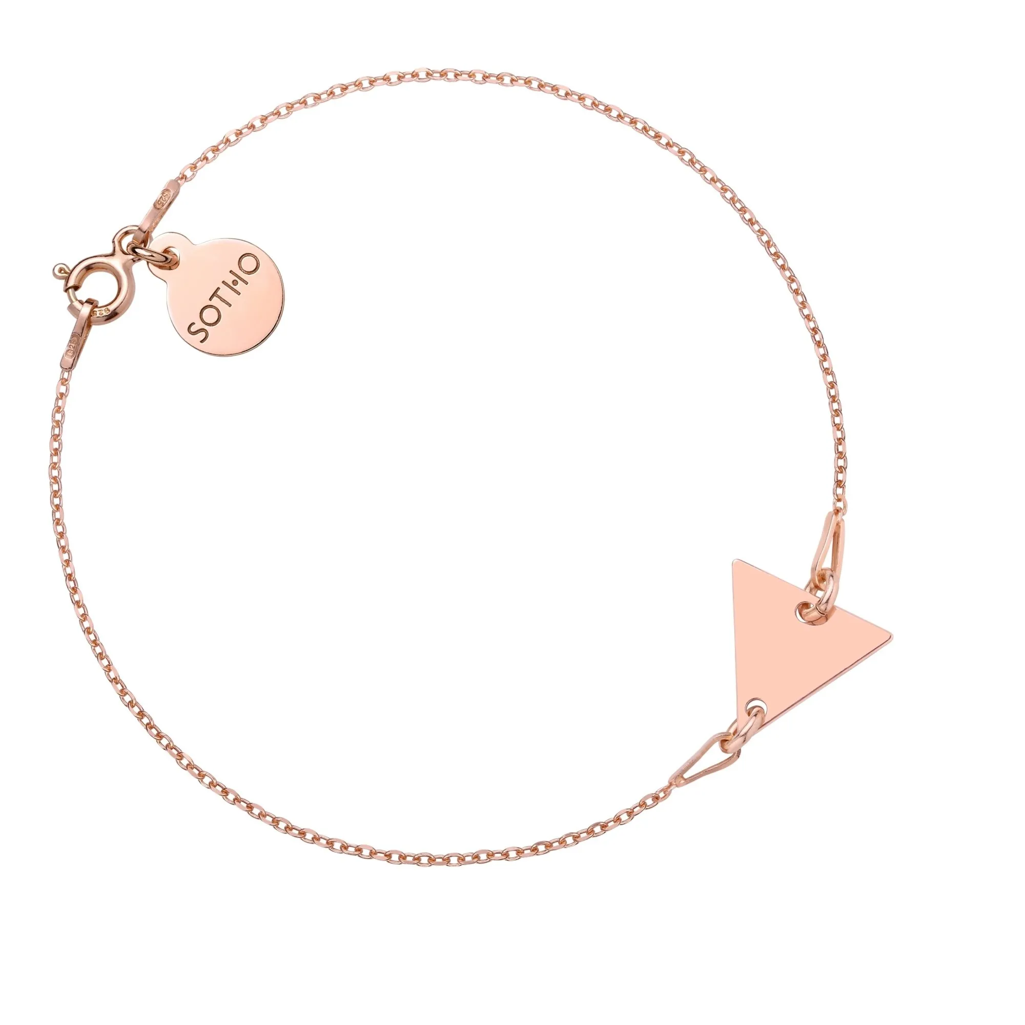 Bransoletka z różowego złota z trójkątem