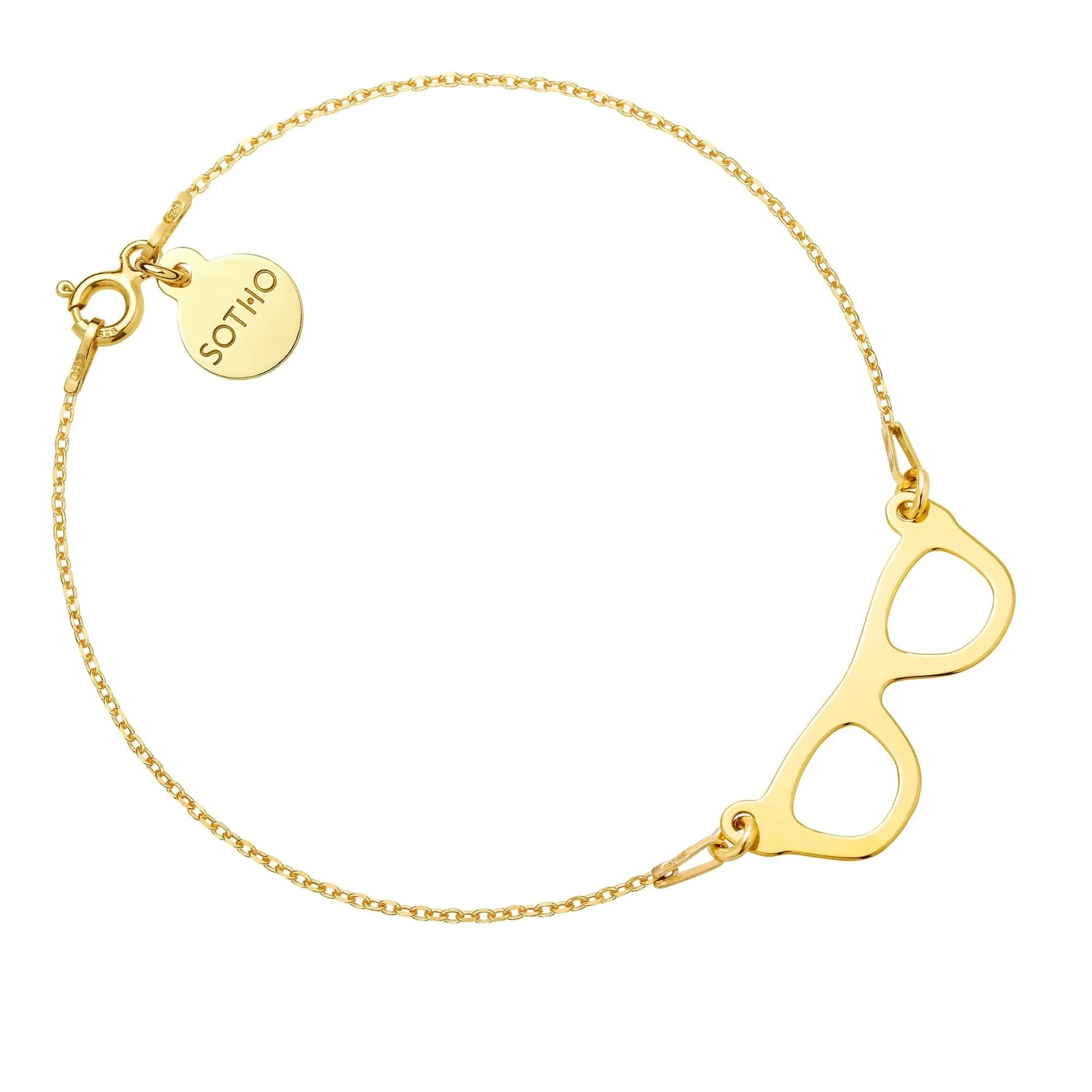 Złota bransoletka z okularami