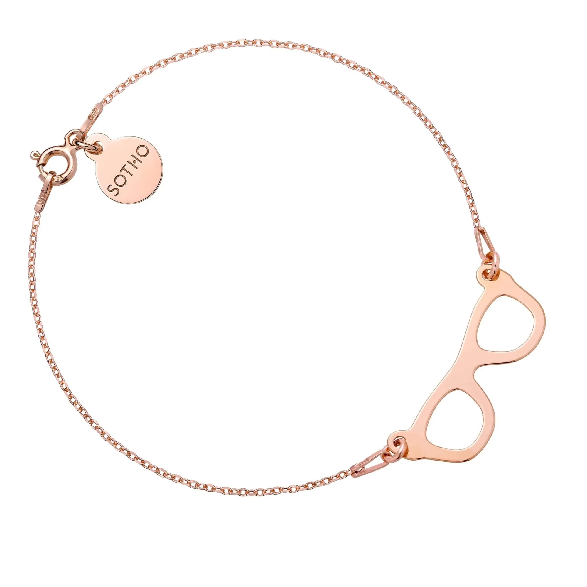 Bransoletka z różowego złota z okularami