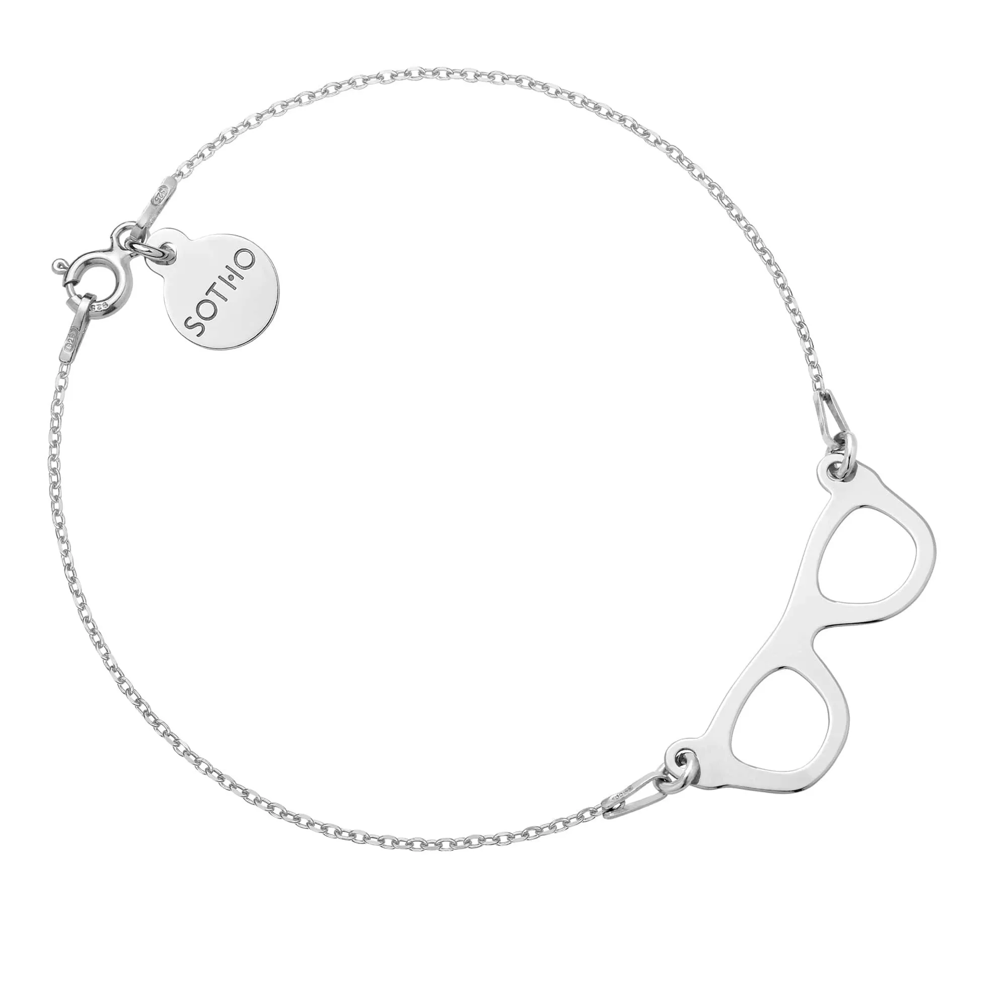 Srebrna bransoletka z okularami