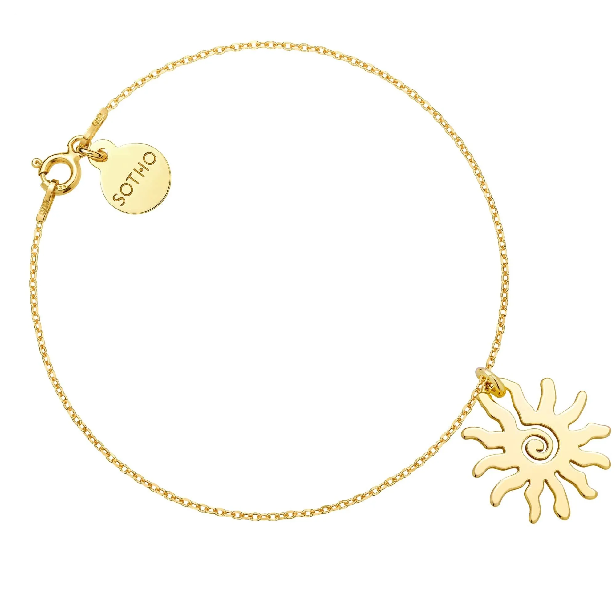 Złota bransoletka ze słońcem