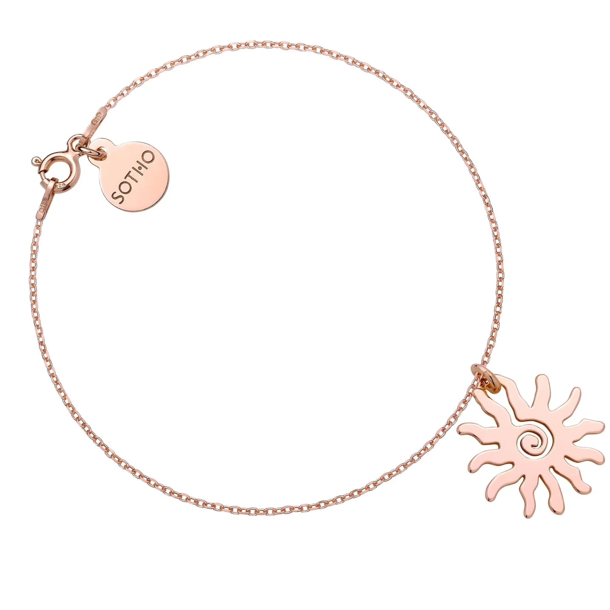 Bransoletka z różowego złota ze słońcem