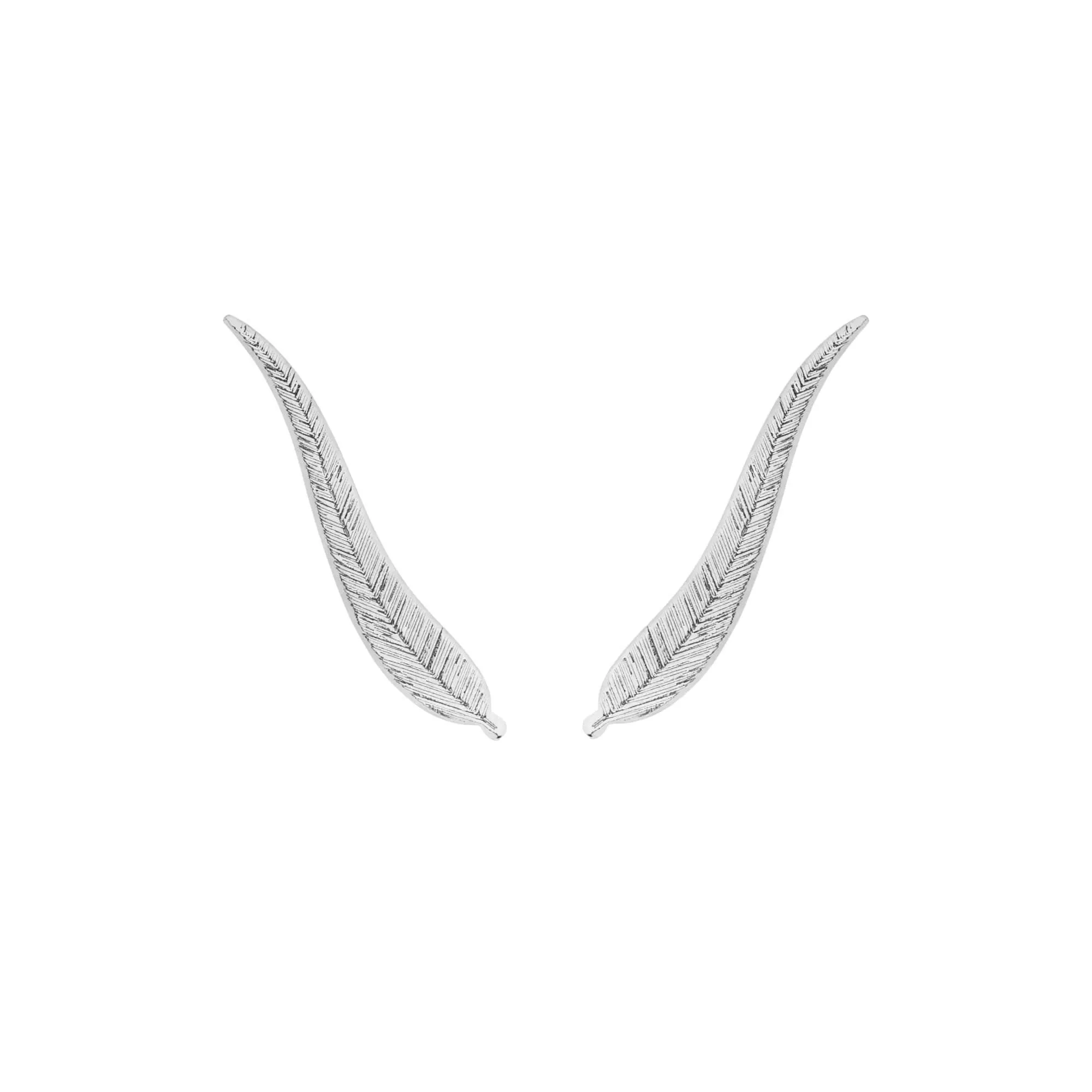 Srebrne kolczyki długie piórka