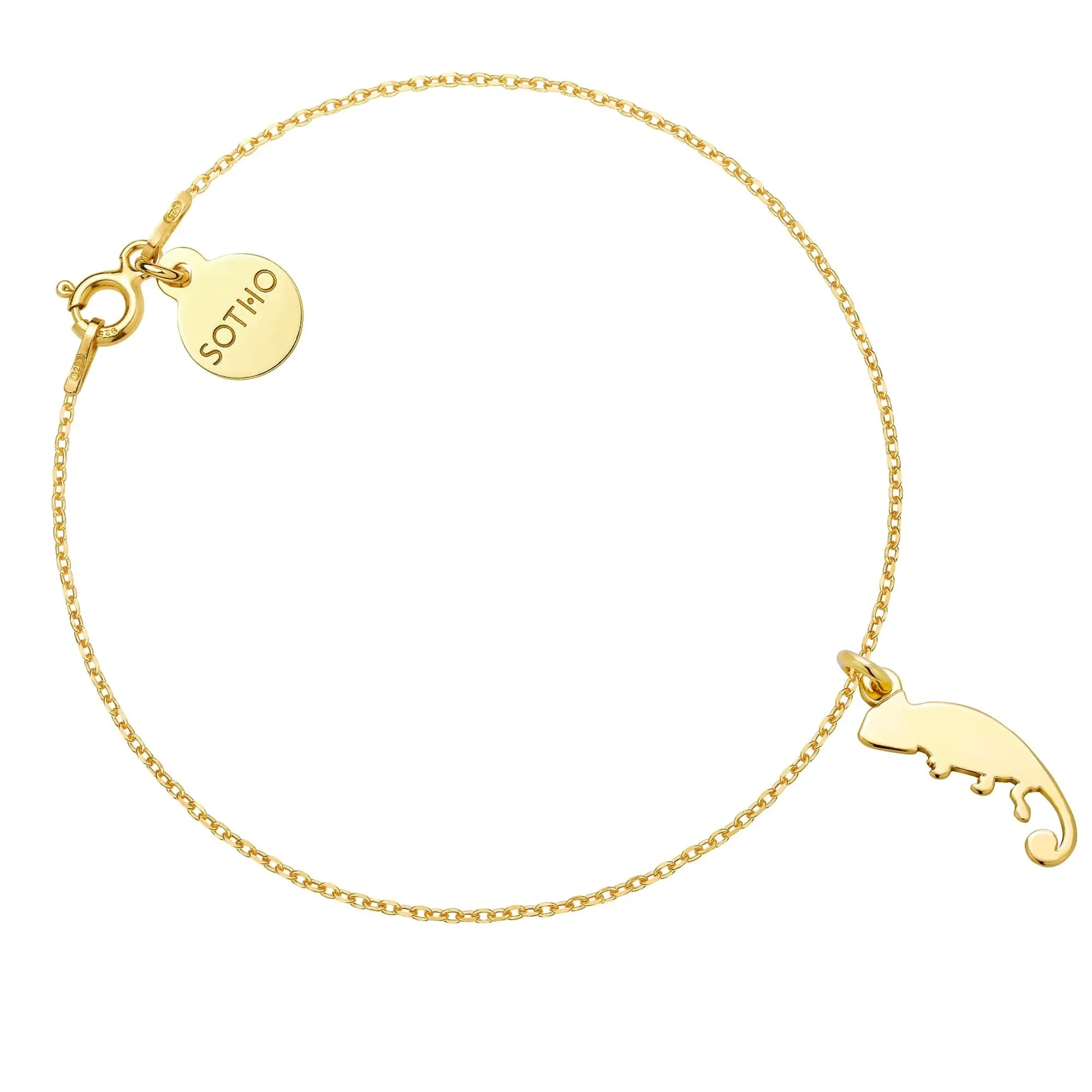 Złota bransoletka z kameleonem