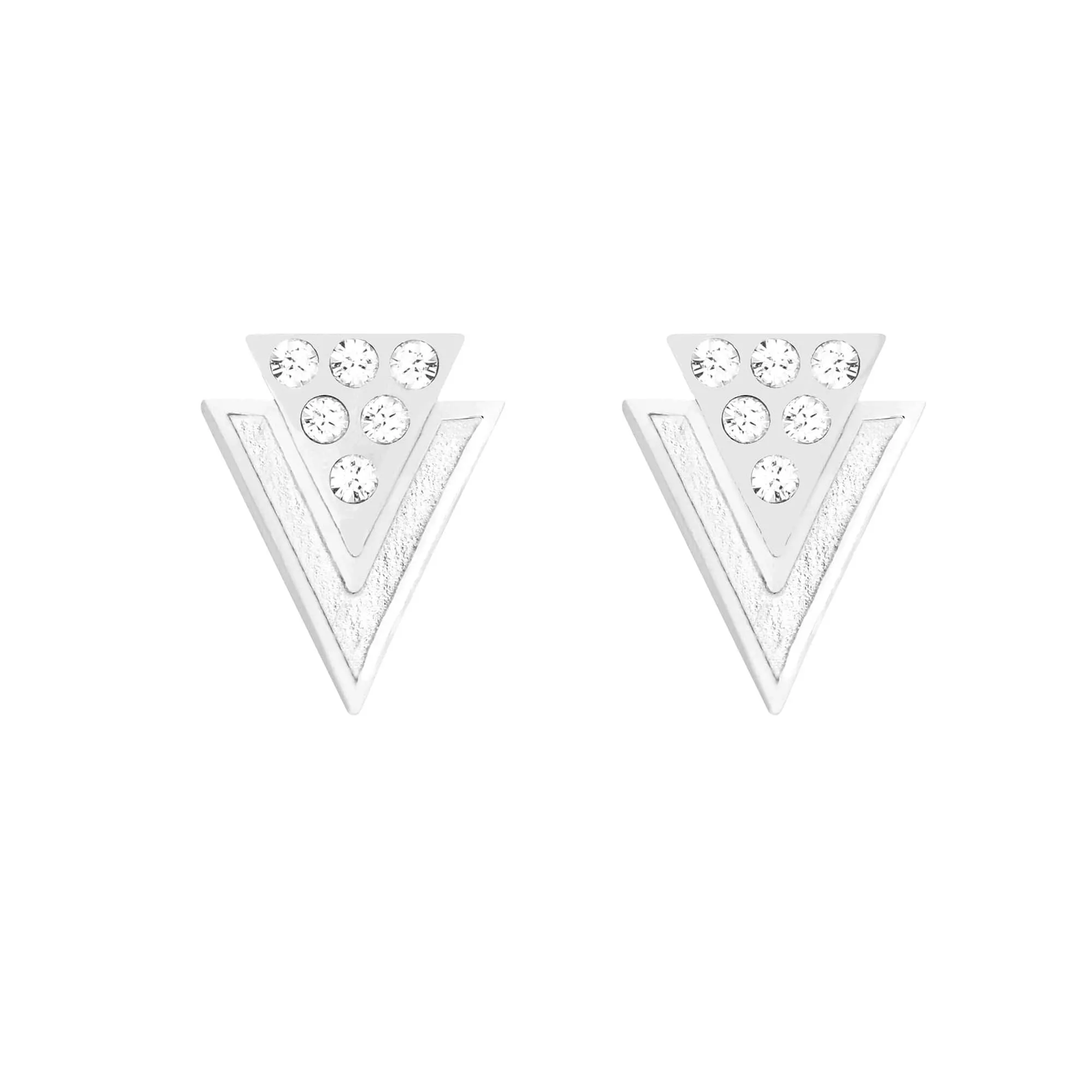 Srebrne kolczyki trójkąty z kryształkami SWAROVSKI® CRYSTAL